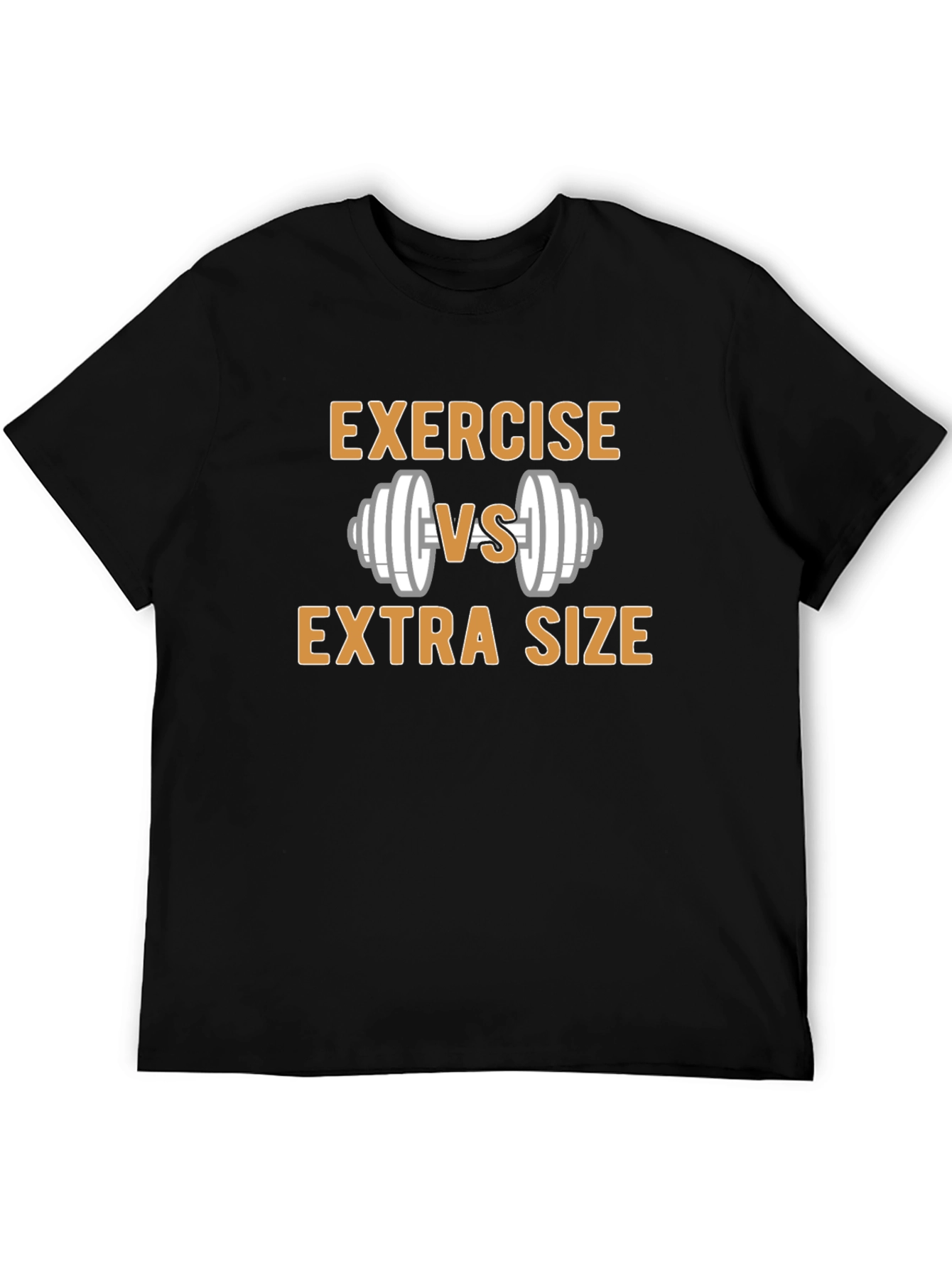Exercise vs Extra Size Black Graphic T-Shirt