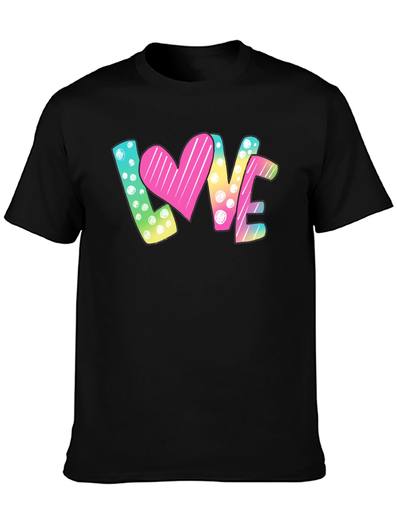 Love Graphic Print Black T-Shirt