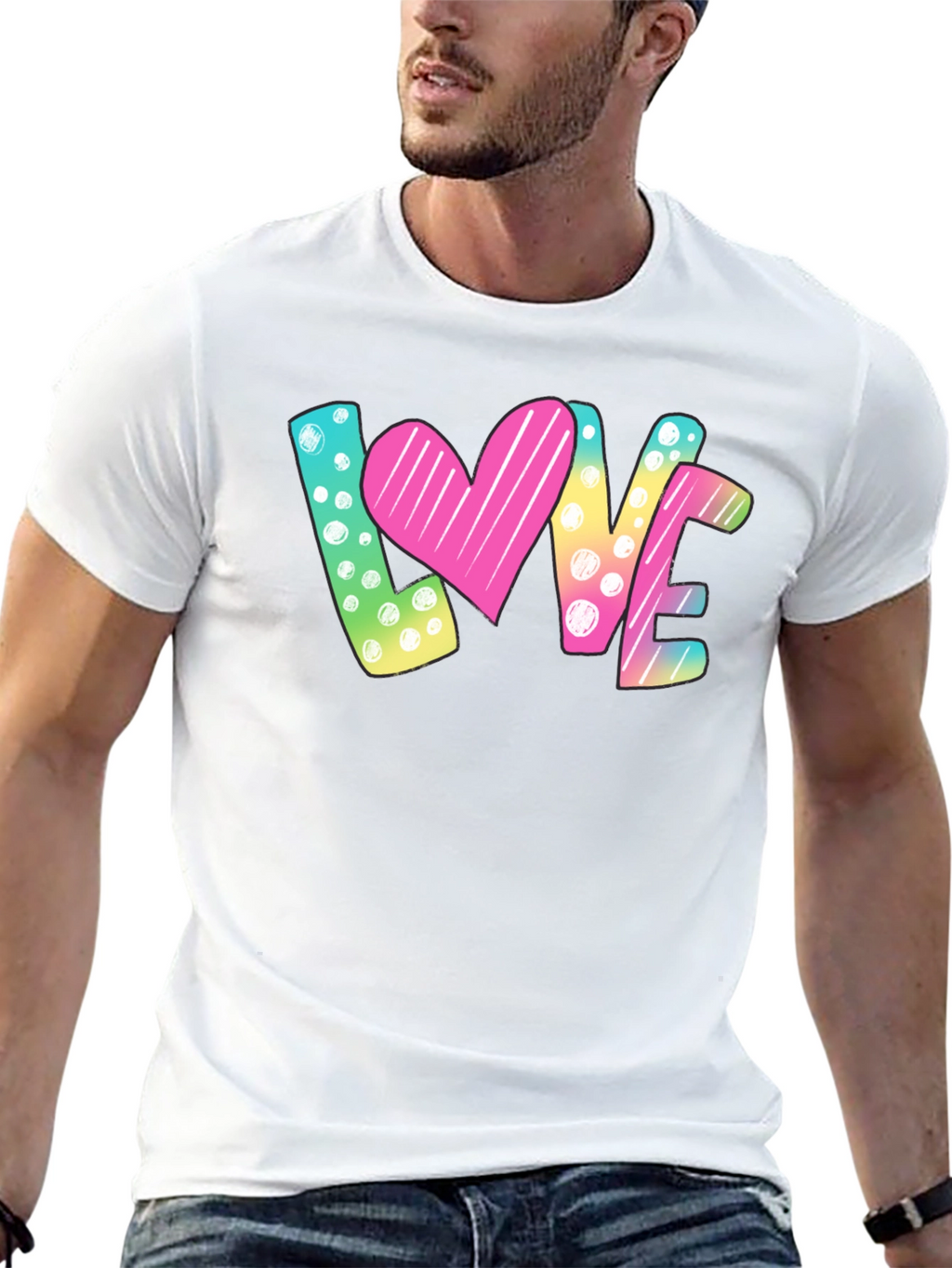 Love Graphic Print Black T-Shirt