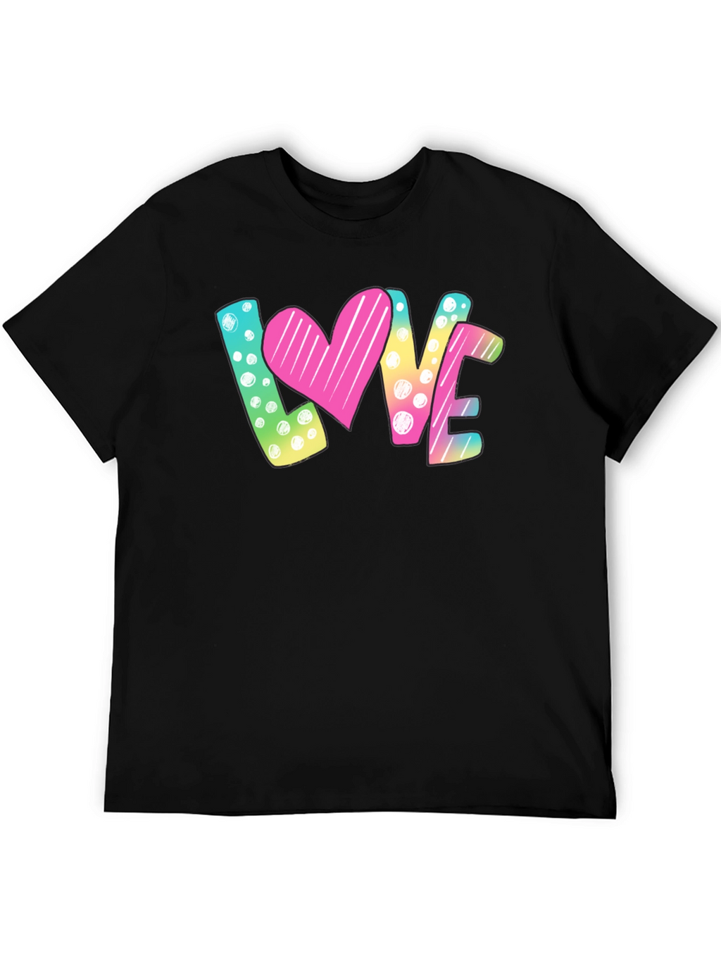 Love Graphic Print Black T-Shirt