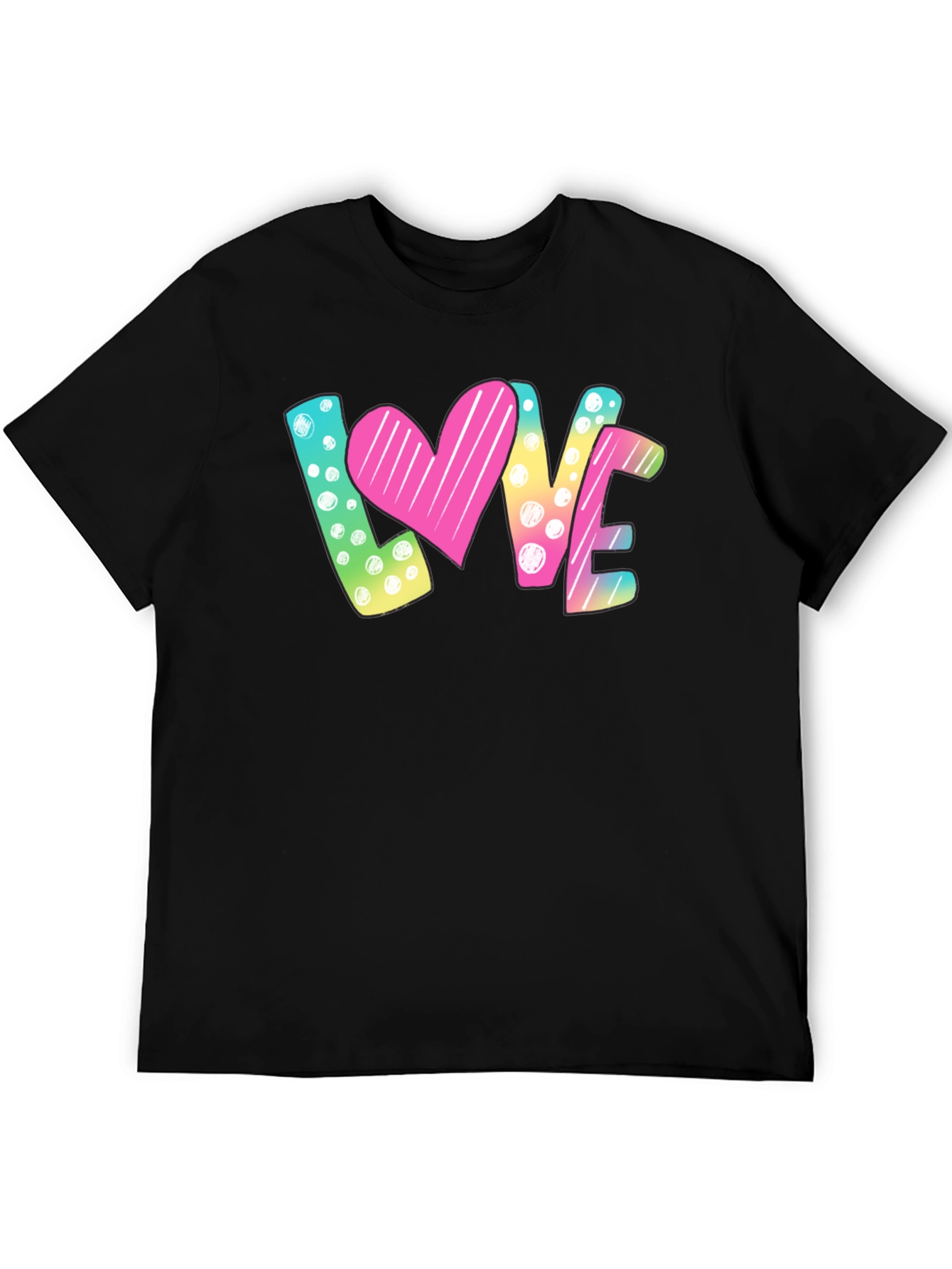 Love Graphic Print Black T-Shirt