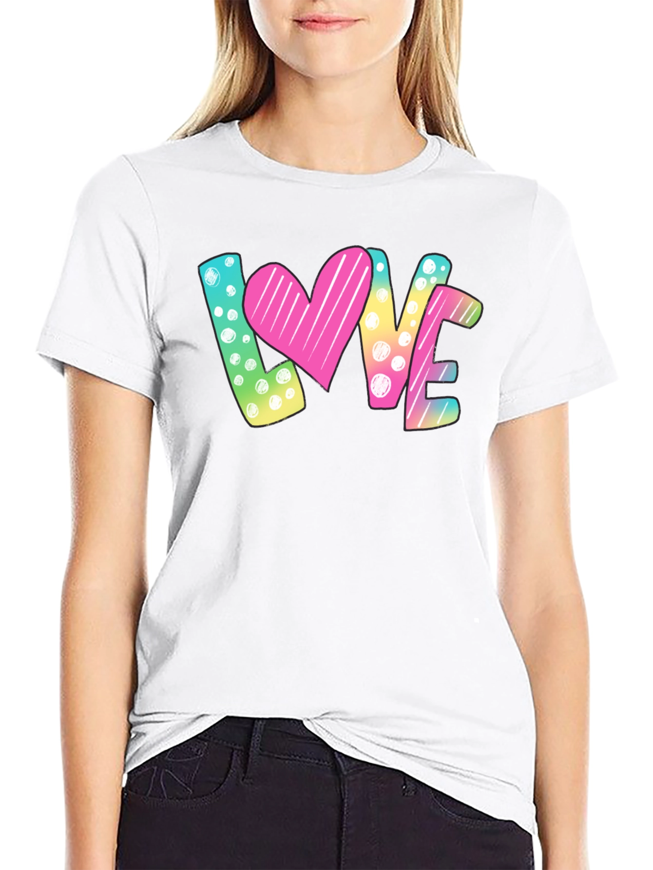 Love Graphic Print Black T-Shirt