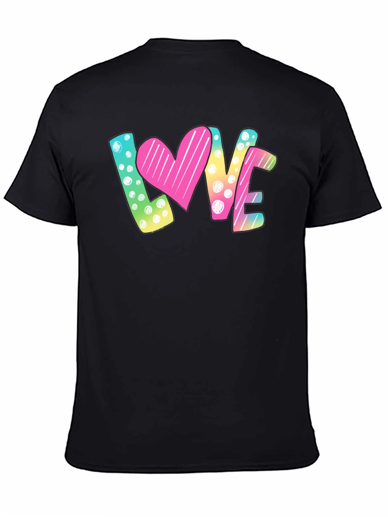 Love Graphic Print Black T-Shirt