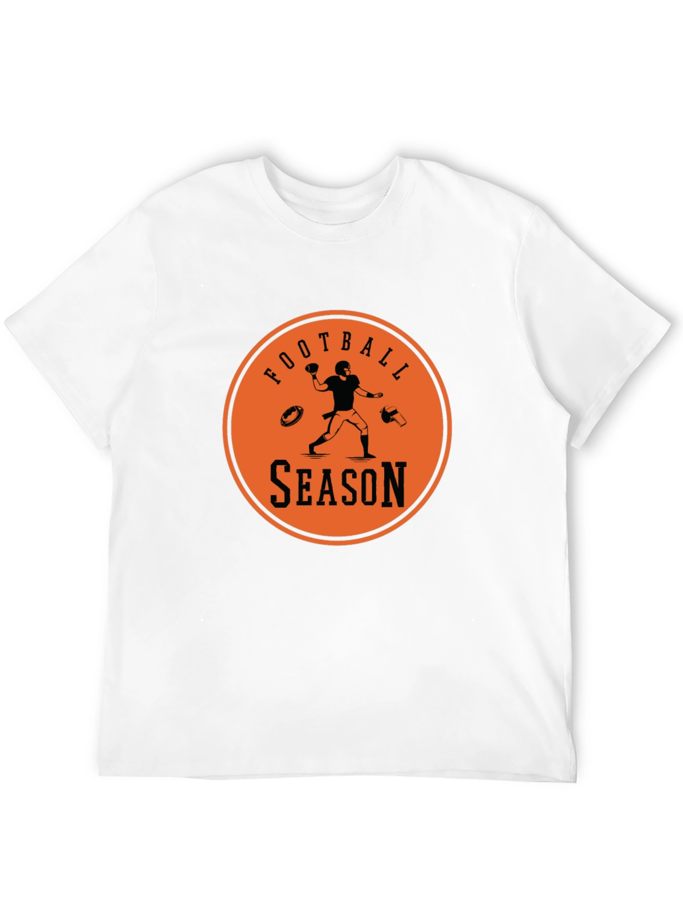 Football Season Graphic Tee - Black Cotton T-Shirt