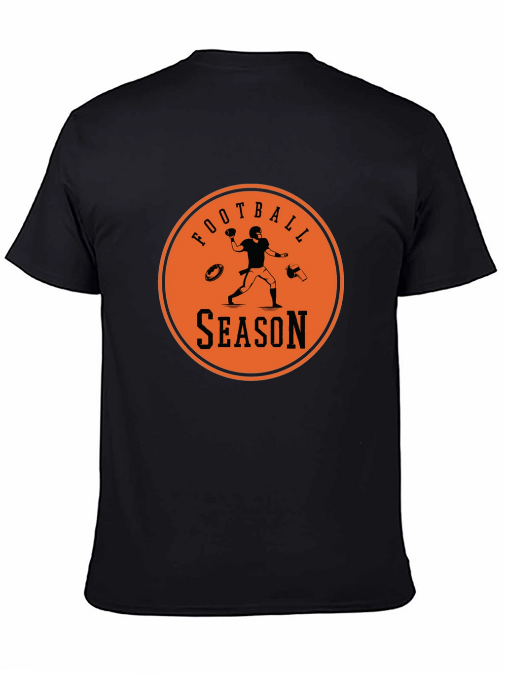 Football Season Graphic Tee - Black Cotton T-Shirt
