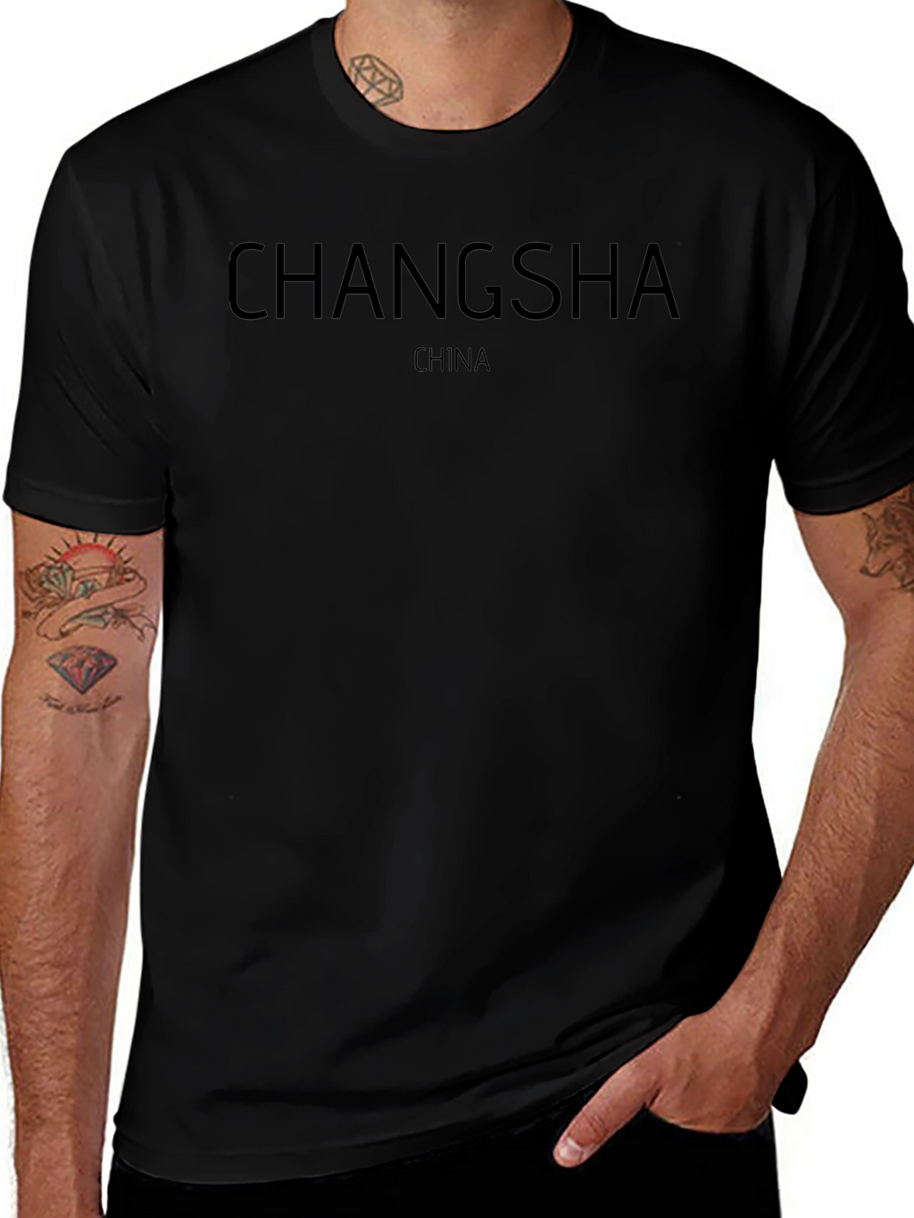 Changsha China Black Graphic T-Shirt