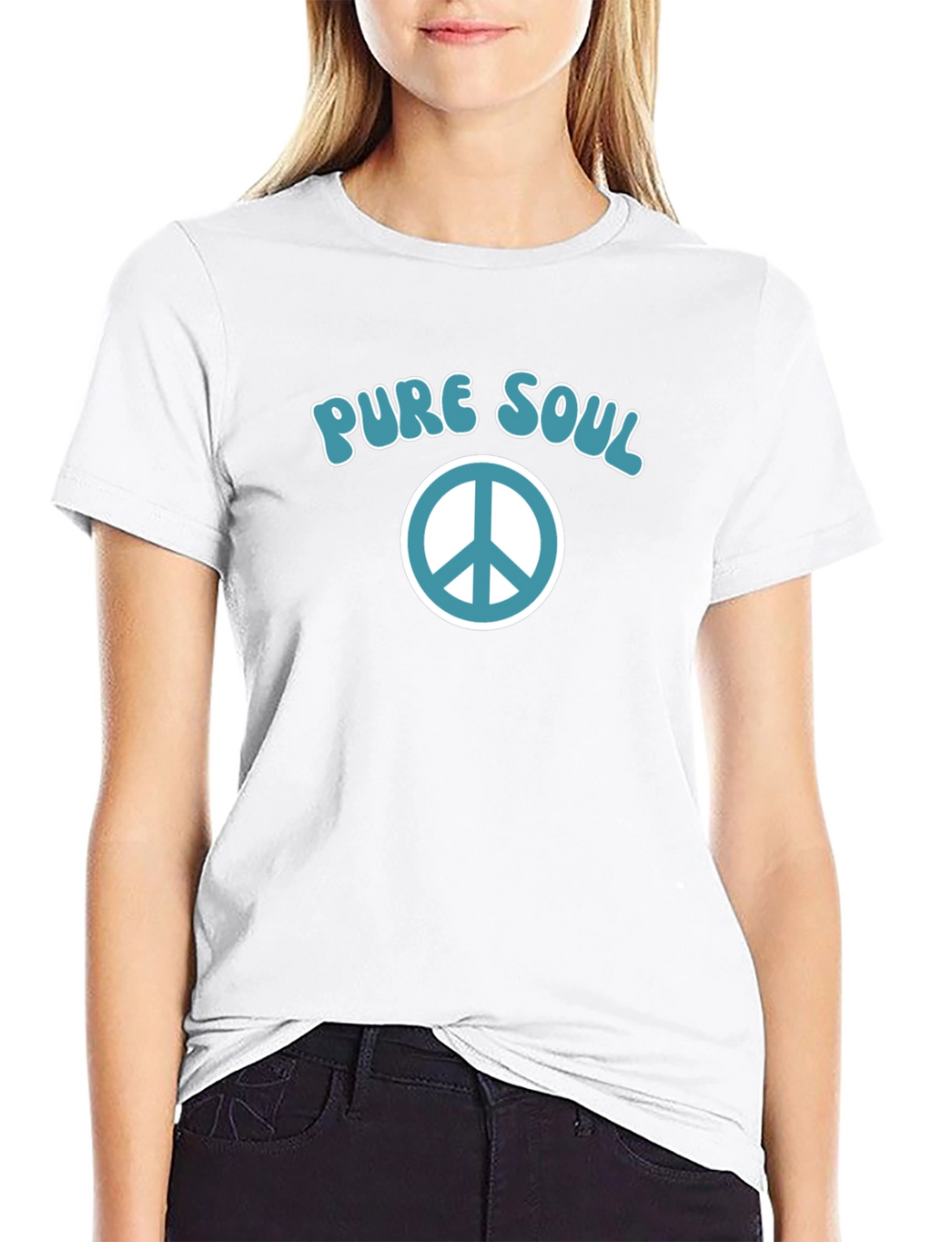 Pure Soul Peace Sign Graphic T-Shirt