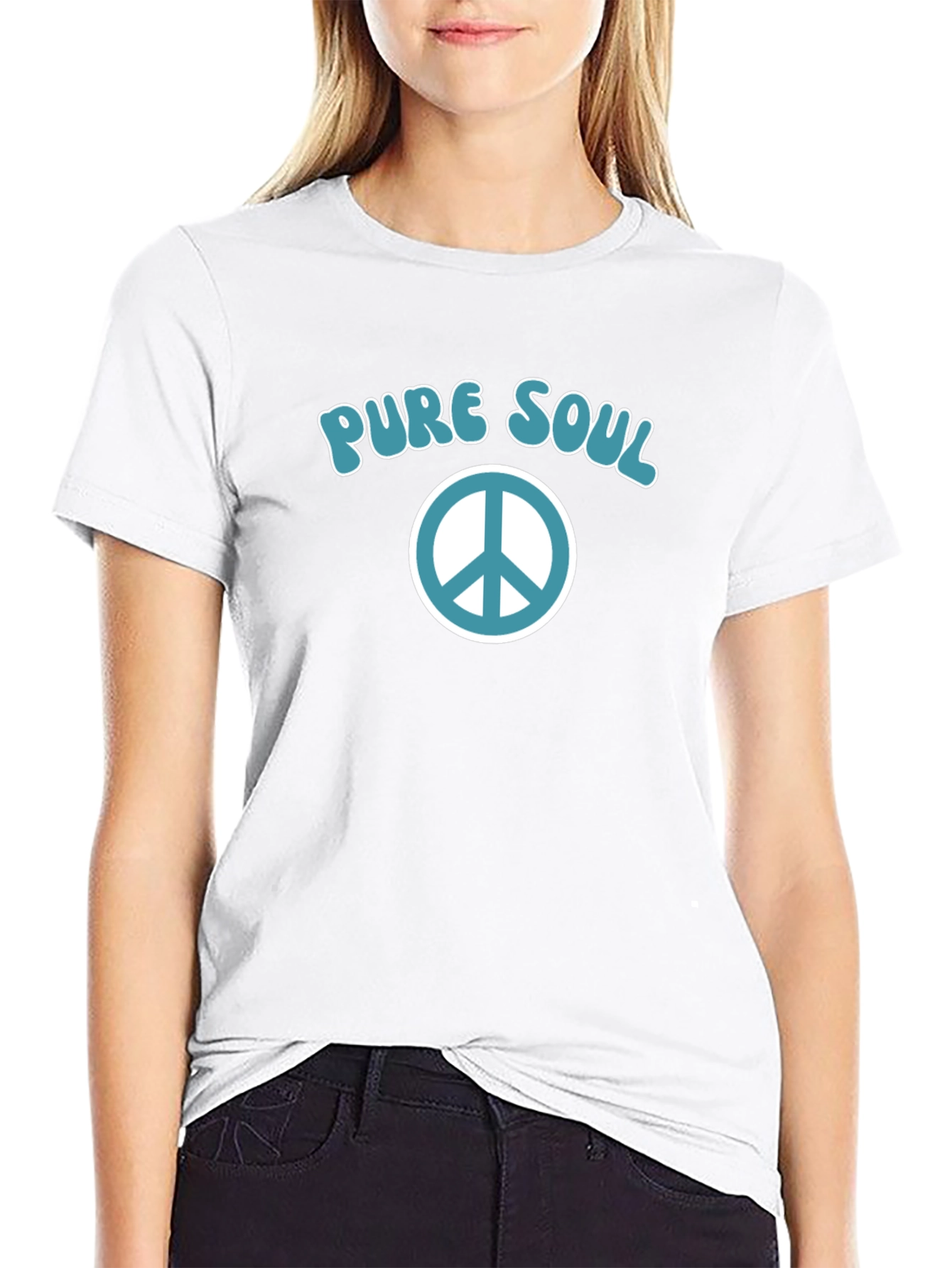 Pure Soul Peace Sign Graphic T-Shirt