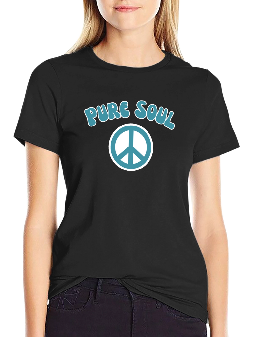 Pure Soul Peace Sign Graphic T-Shirt