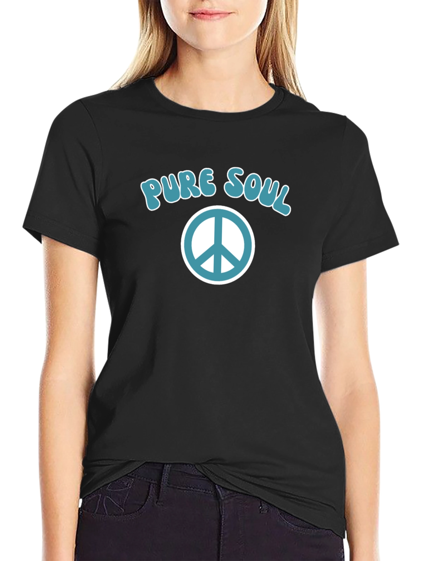 Pure Soul Peace Sign Graphic T-Shirt