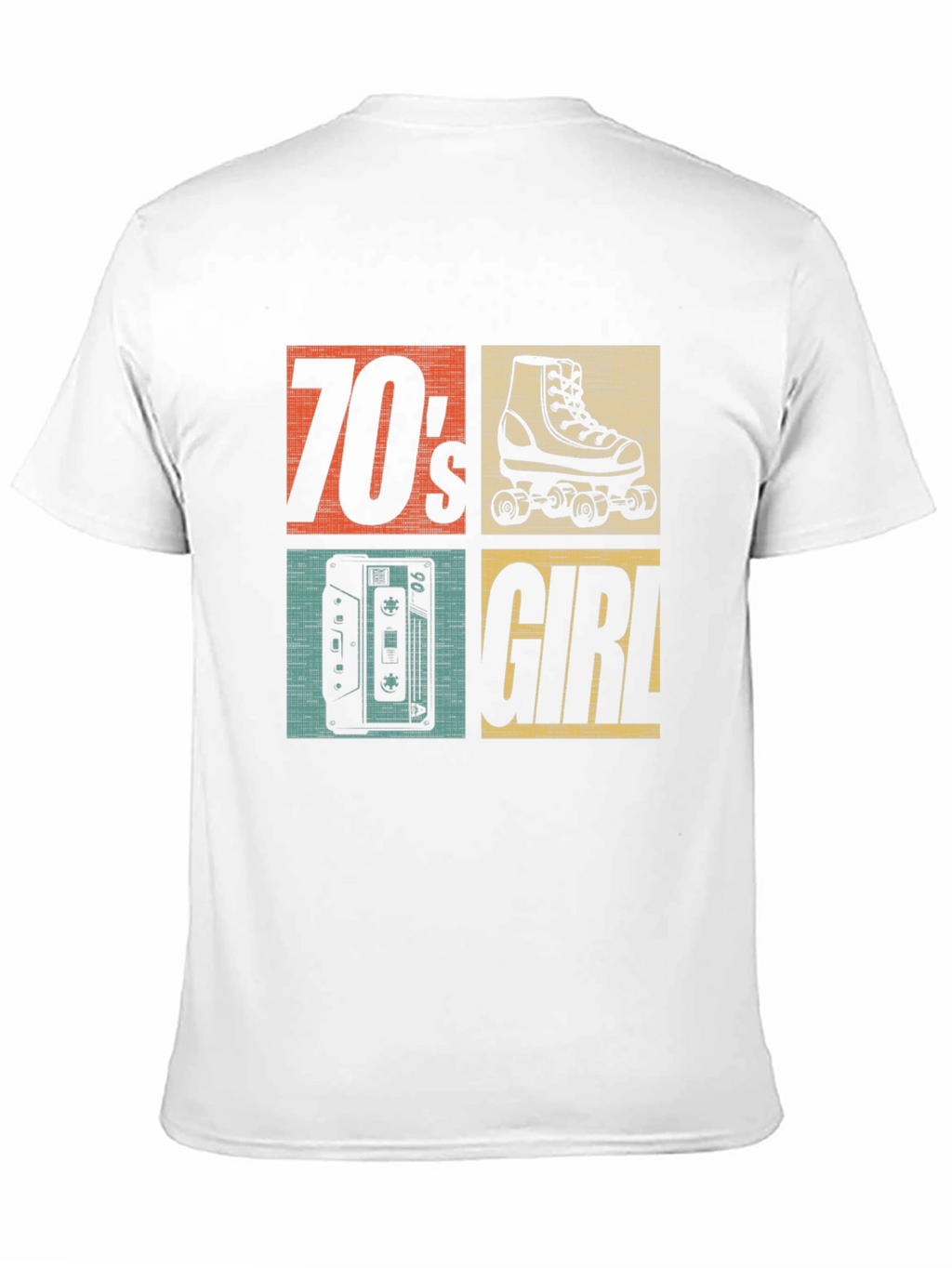 70s Girl Retro Roller Skate Cassette T-Shirt
