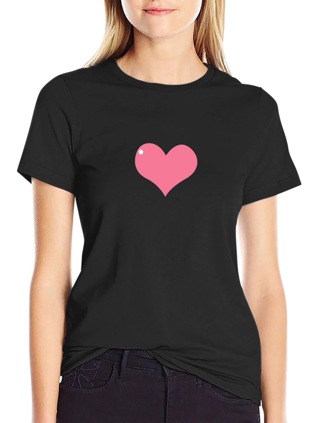 Heart Graphic Black Tee - Stylish Casual Wear