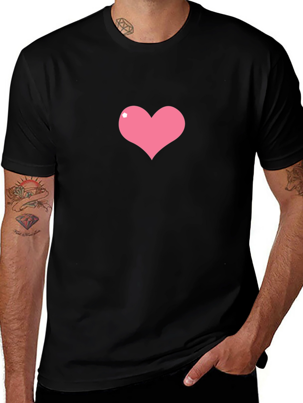 Heart Graphic Black Tee - Stylish Casual Wear