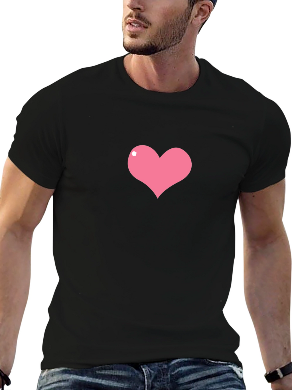 Heart Graphic Black Tee - Stylish Casual Wear