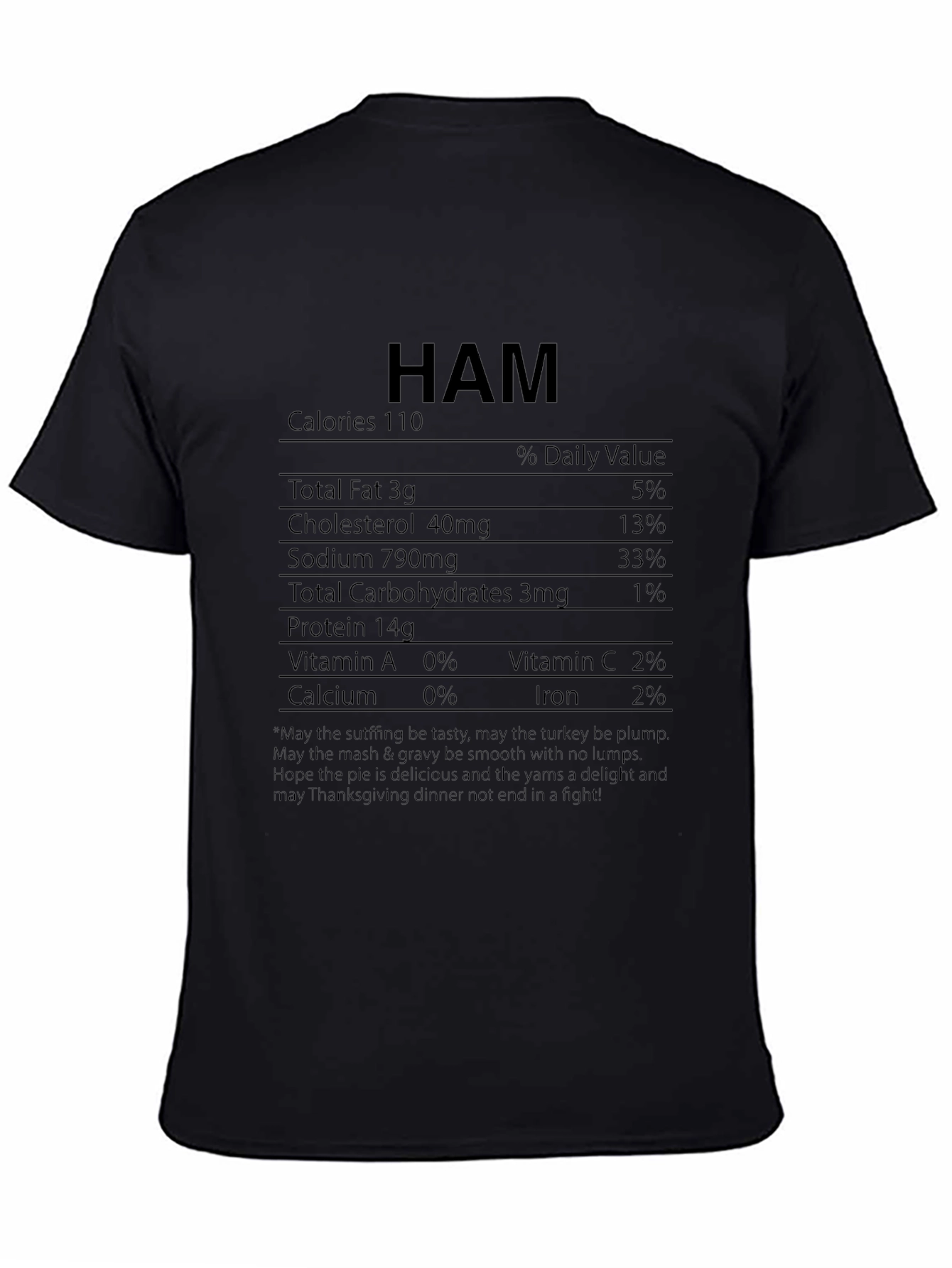 Ham Nutrition Facts T-Shirt - Thanksgiving Holiday Tee