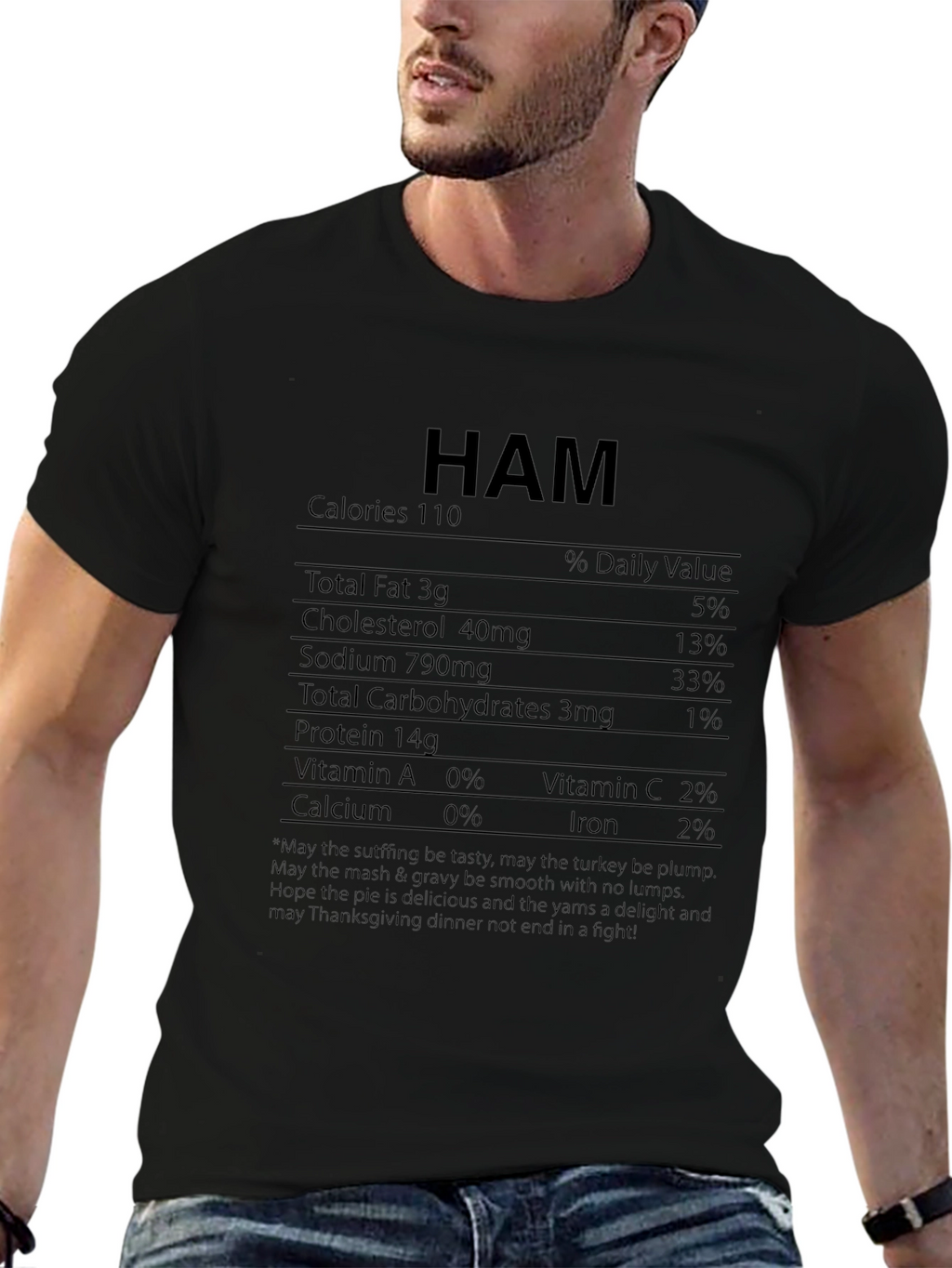 Ham Nutrition Facts T-Shirt - Thanksgiving Holiday Tee