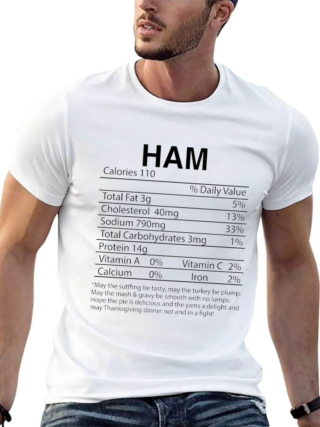 Ham Nutrition Facts T-Shirt - Thanksgiving Holiday Tee