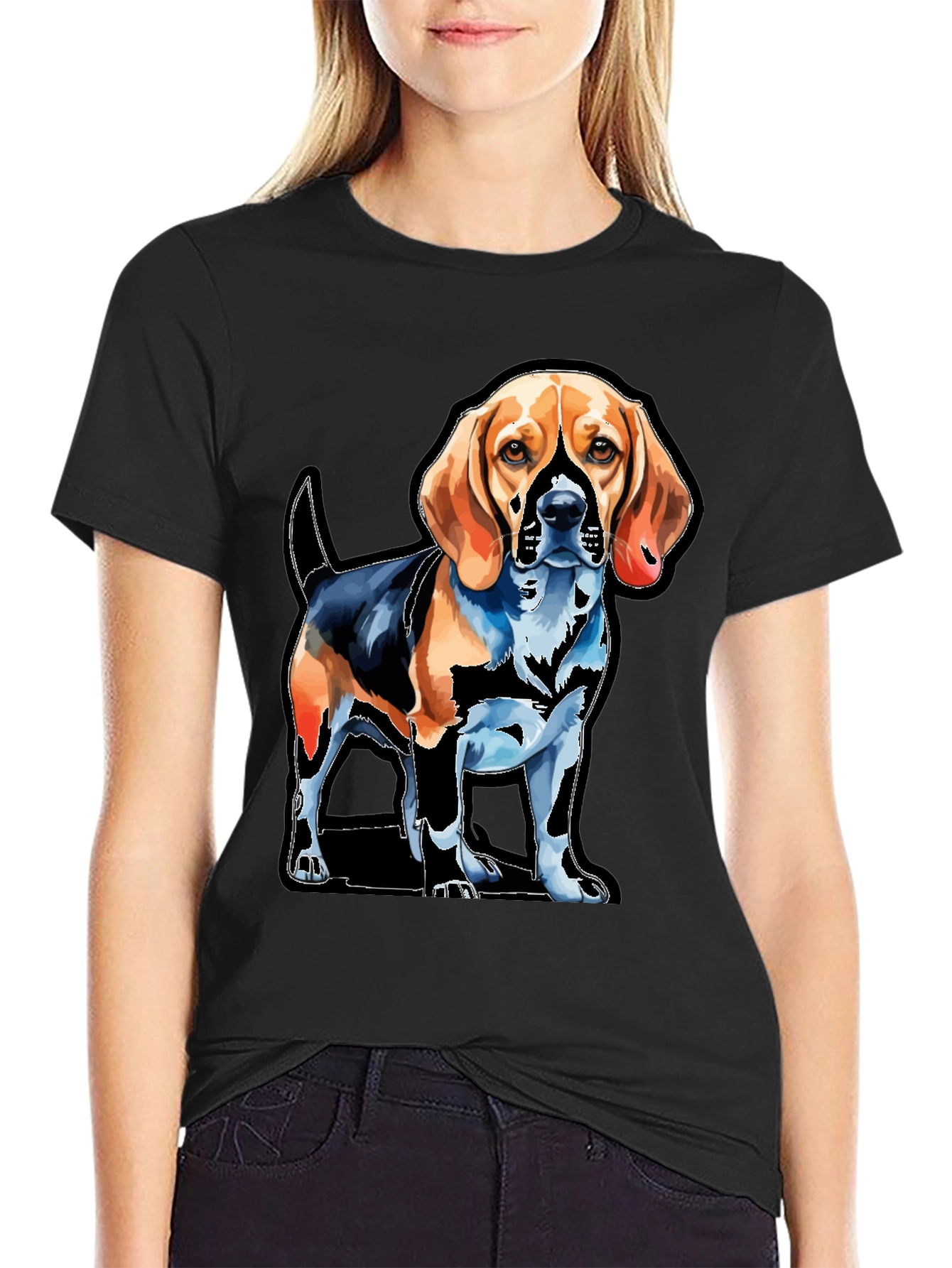 Dog Graphic Tee - Beagle Art T-Shirt