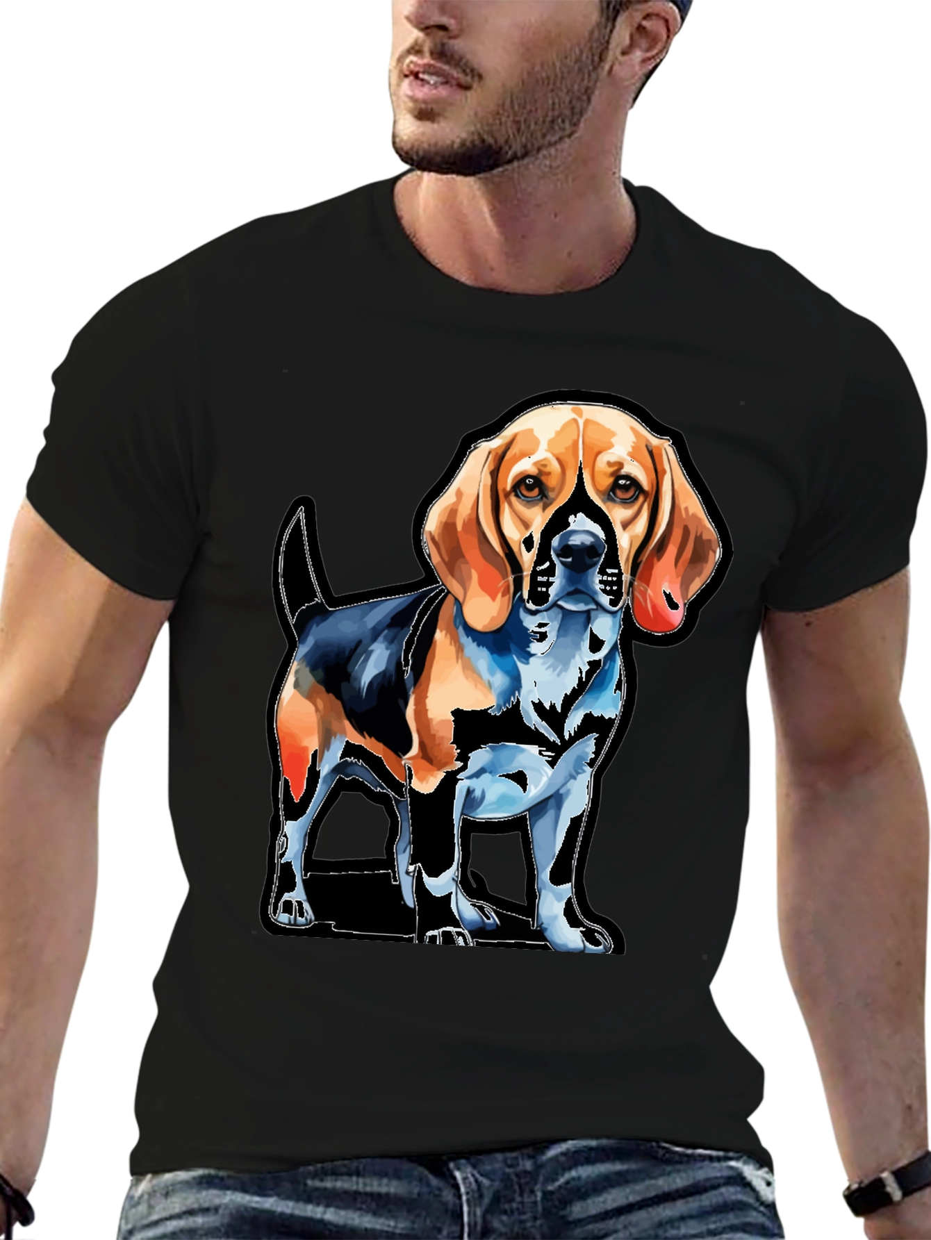 Dog Graphic Tee - Beagle Art T-Shirt