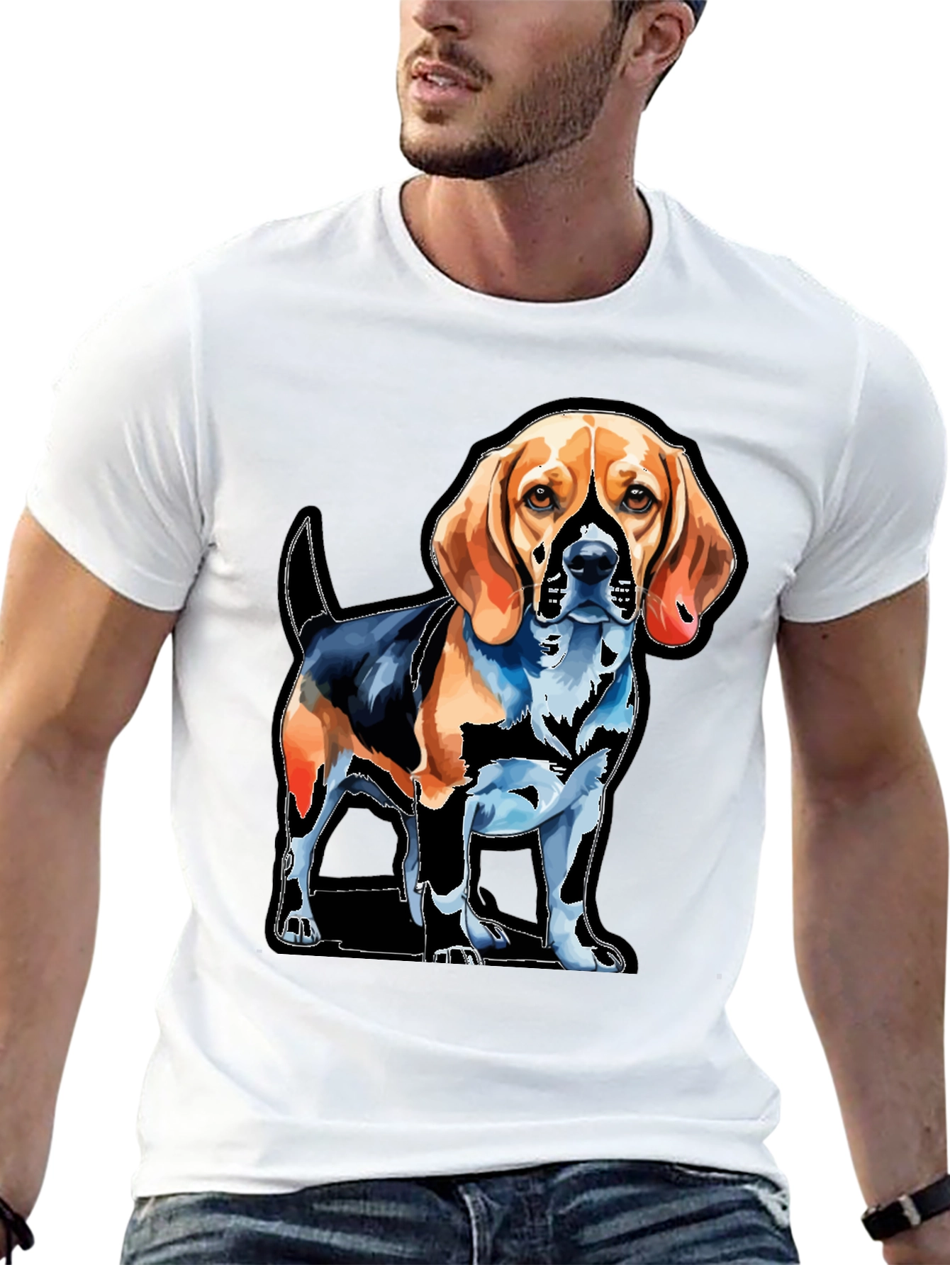Dog Graphic Tee - Beagle Art T-Shirt