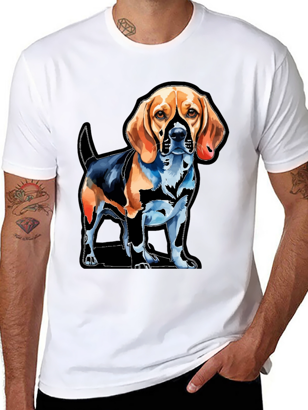 Dog Graphic Tee - Beagle Art T-Shirt