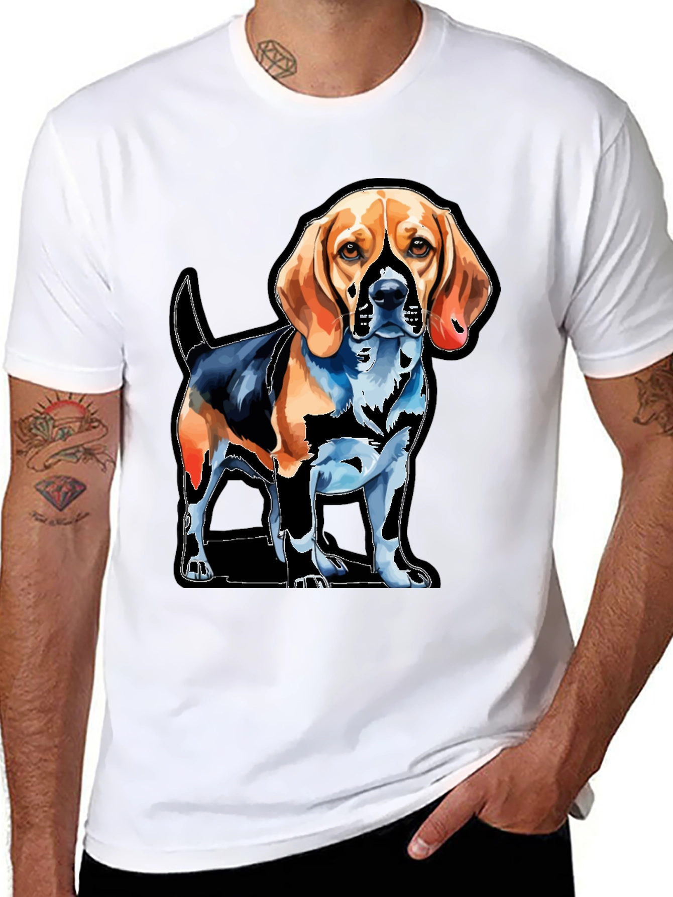 Dog Graphic Tee - Beagle Art T-Shirt