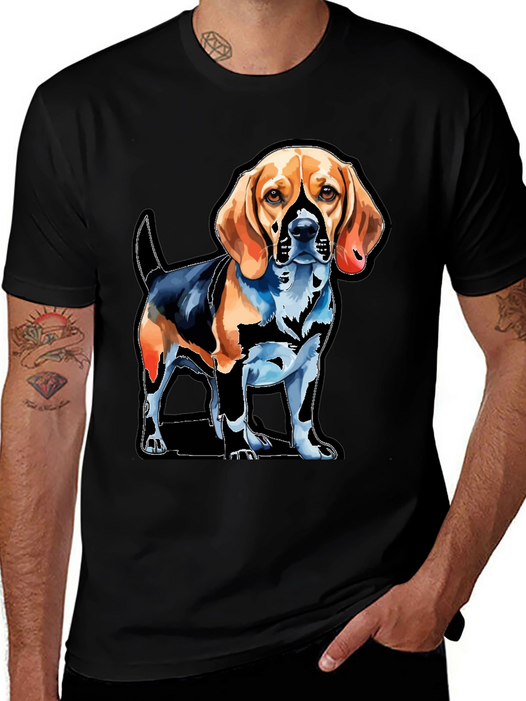 Dog Graphic Tee - Beagle Art T-Shirt
