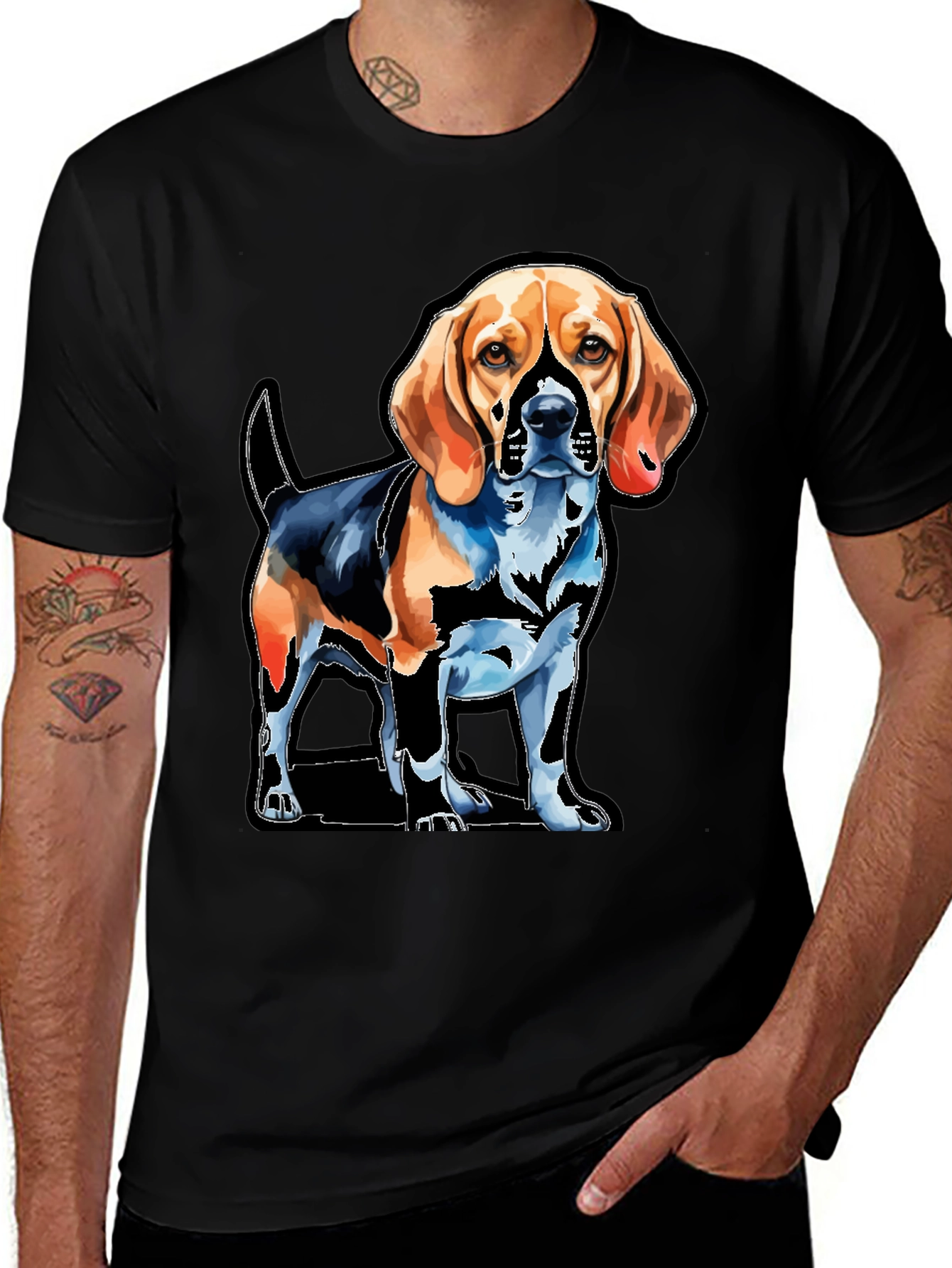 Dog Graphic Tee - Beagle Art T-Shirt