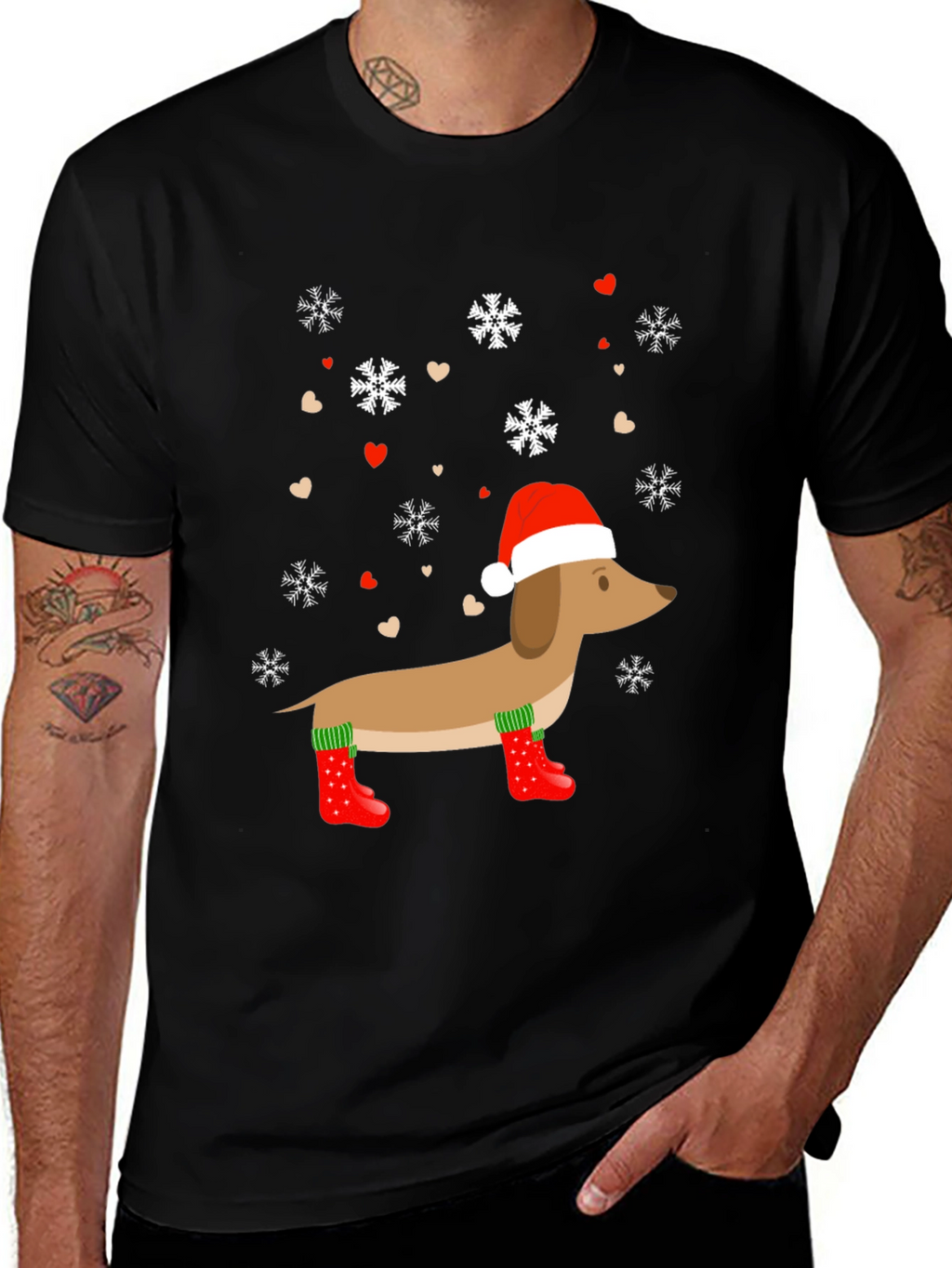 Festive Dachshund Christmas T-Shirt