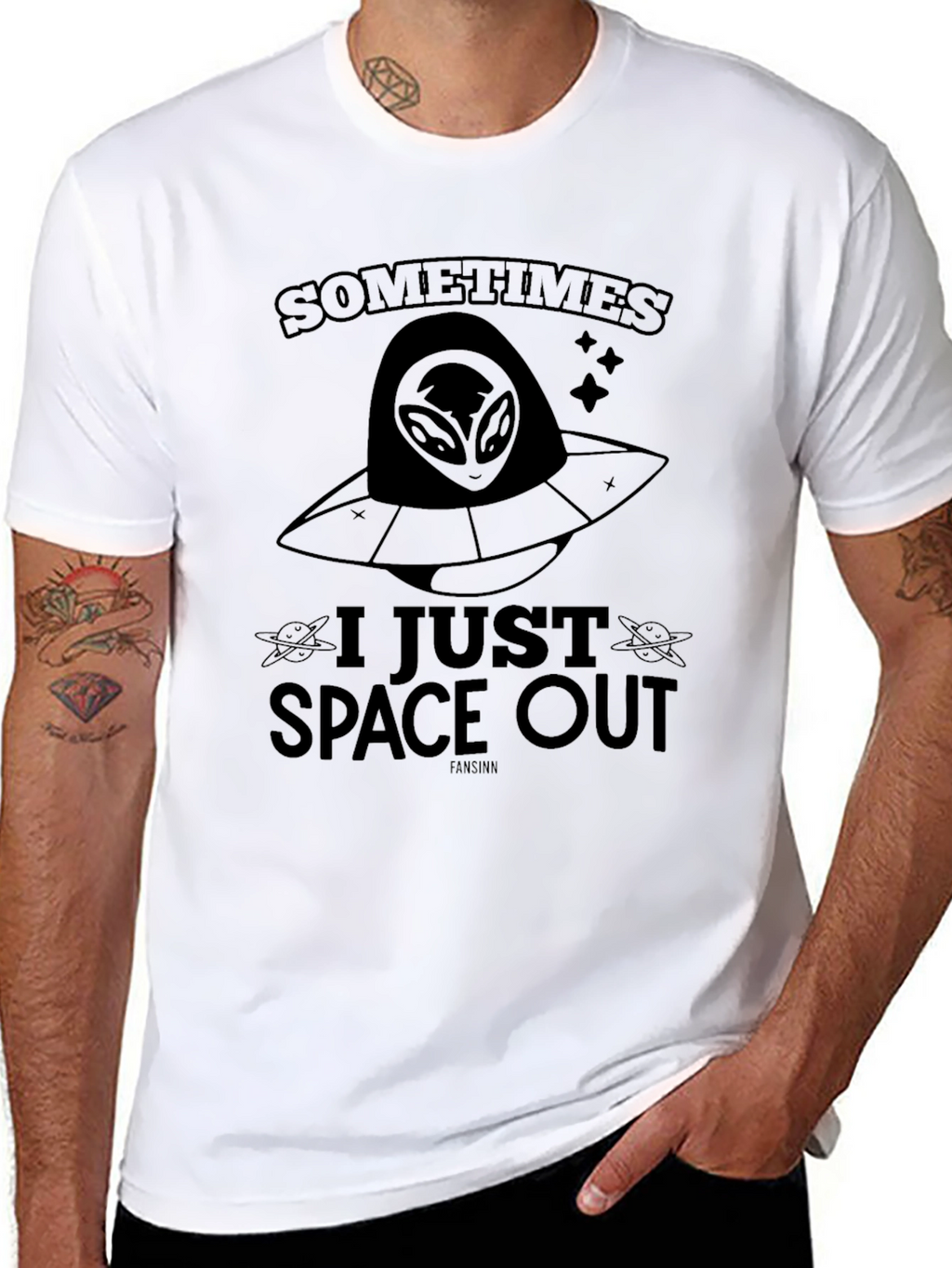 Sometimes I Just Space Out Alien UFO Graphic Tee