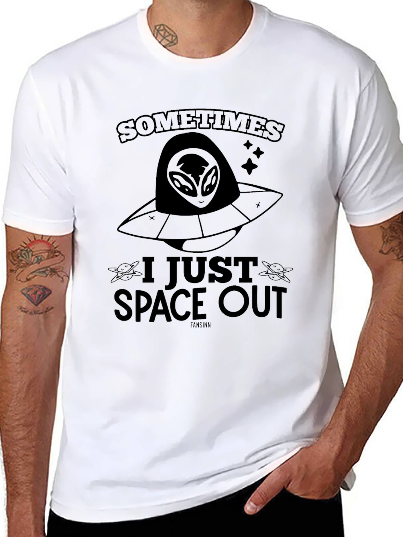 Sometimes I Just Space Out Alien UFO Graphic Tee