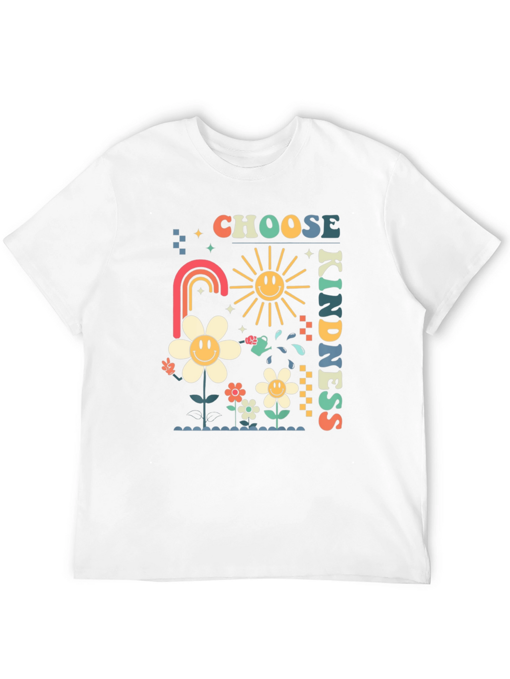 Choose Kindness Graphic Tee - Retro Floral Design