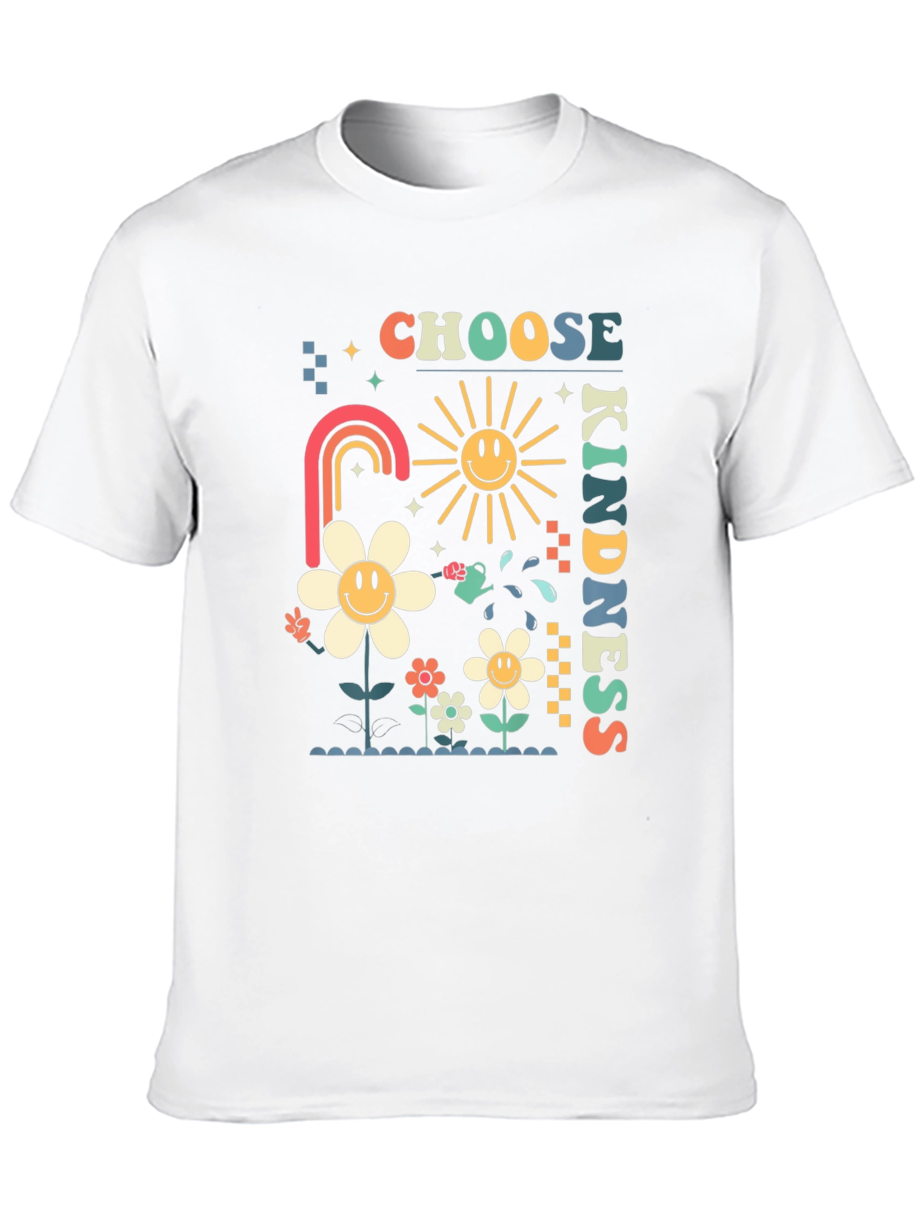 Choose Kindness Graphic Tee - Retro Floral Design