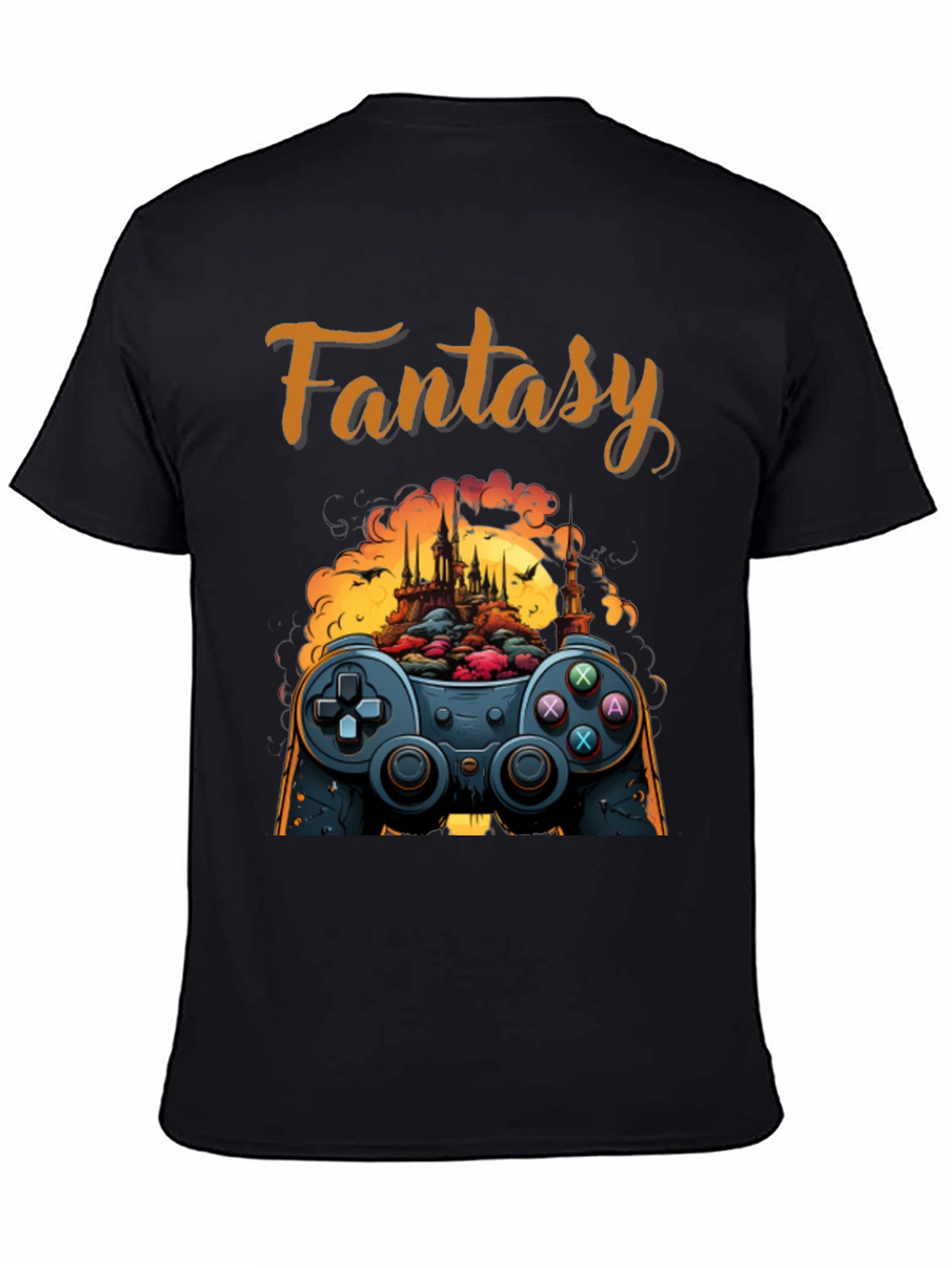 Fantasy Gaming T-Shirt - Controller & Castle Design