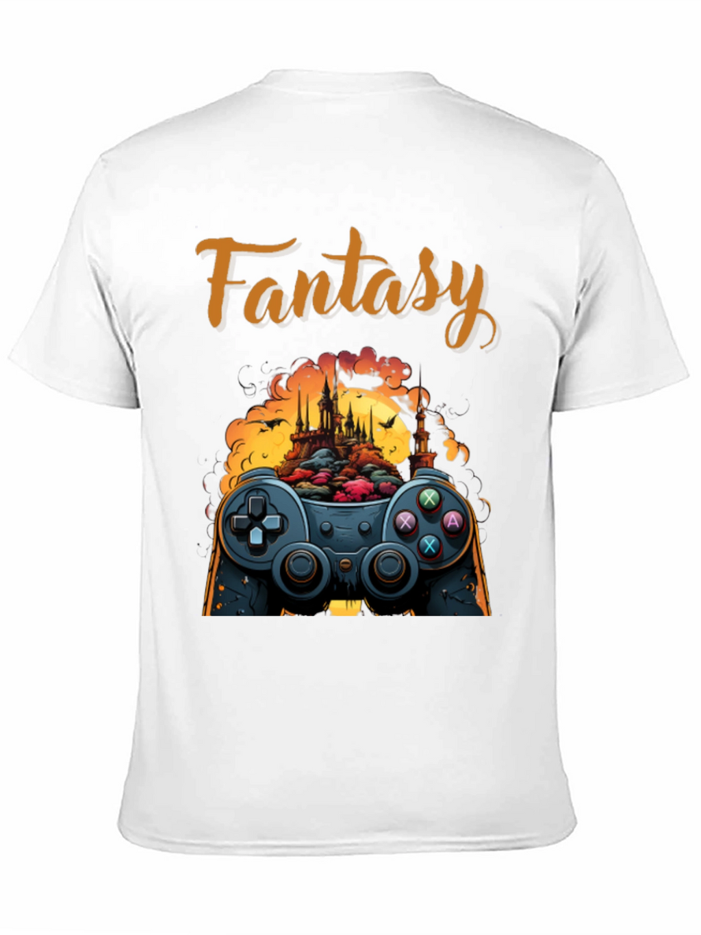 Fantasy Gaming T-Shirt - Controller & Castle Design