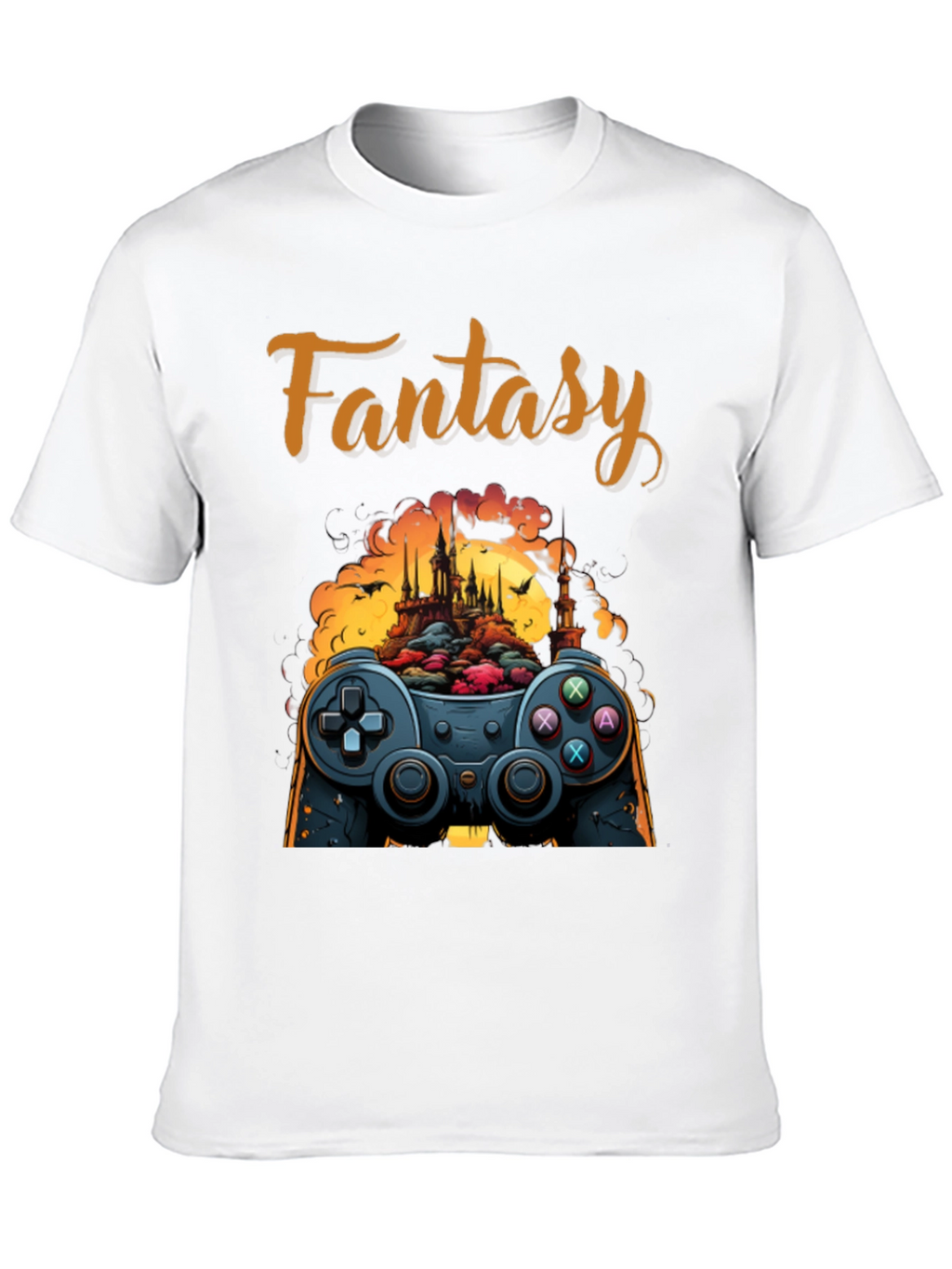 Fantasy Gaming T-Shirt - Controller & Castle Design