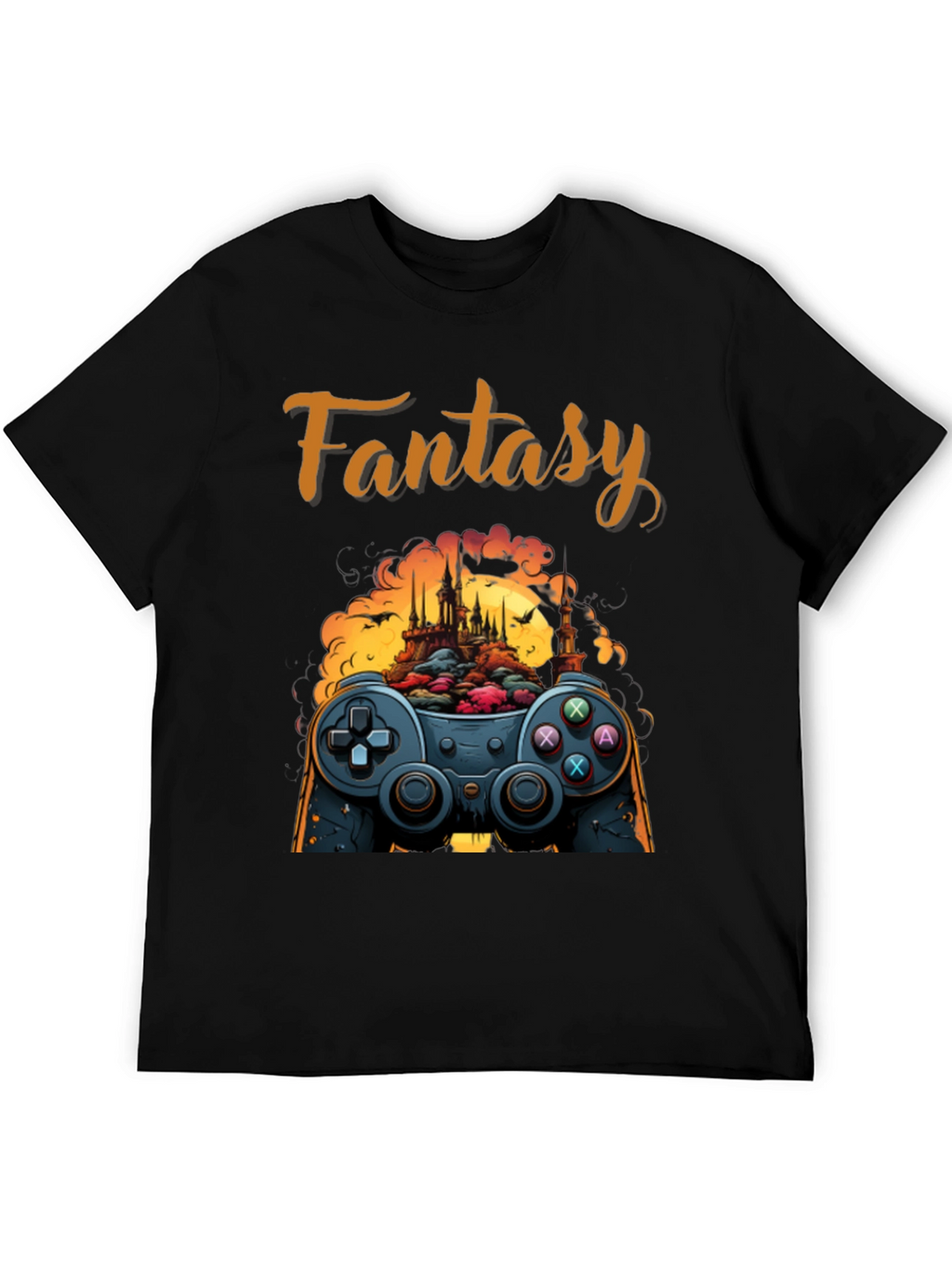 Fantasy Gaming T-Shirt - Controller & Castle Design