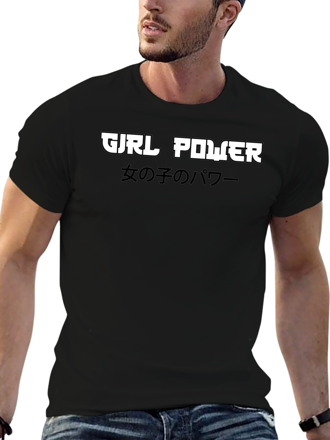 Girl Power Tee - Black Cotton Graphic T-Shirt