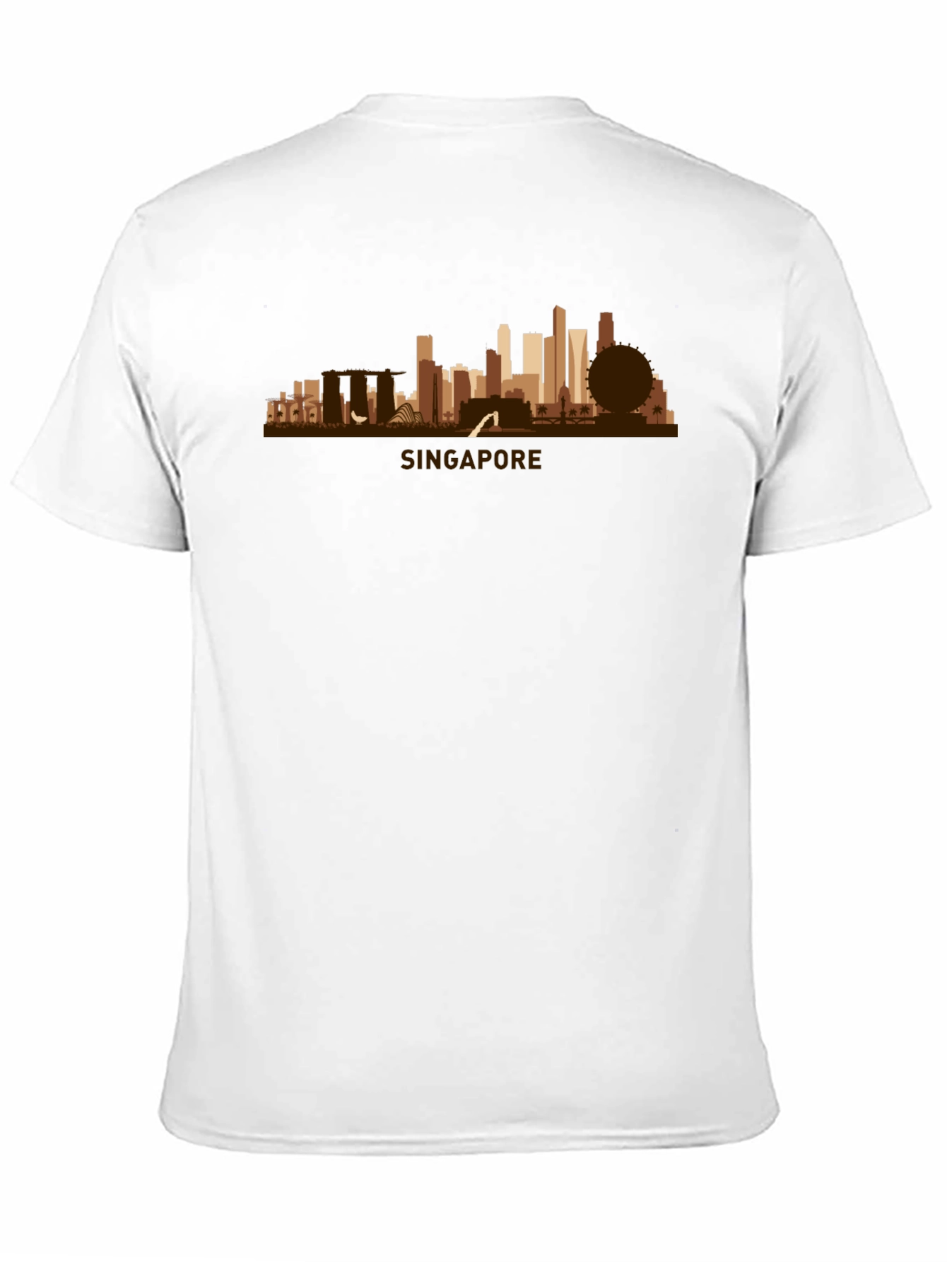 Singapore Skyline Graphic Tee - Black Cotton