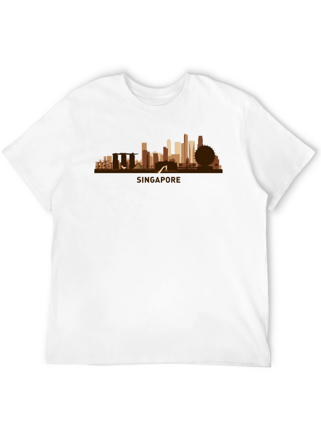 Singapore Skyline Graphic Tee - Black Cotton