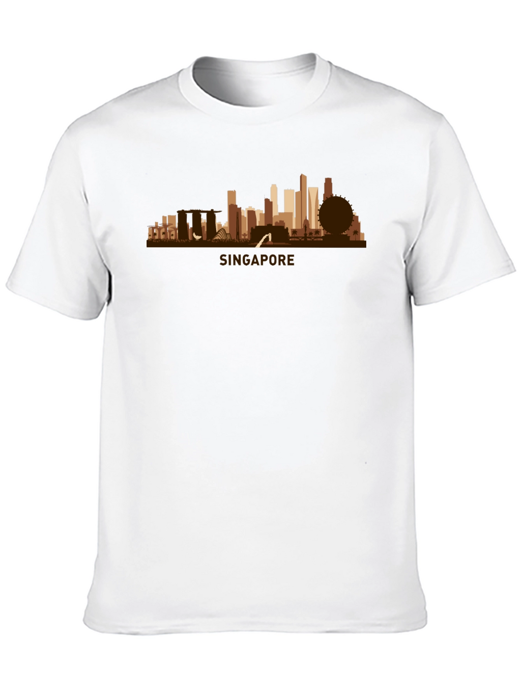 Singapore Skyline Graphic Tee - Black Cotton