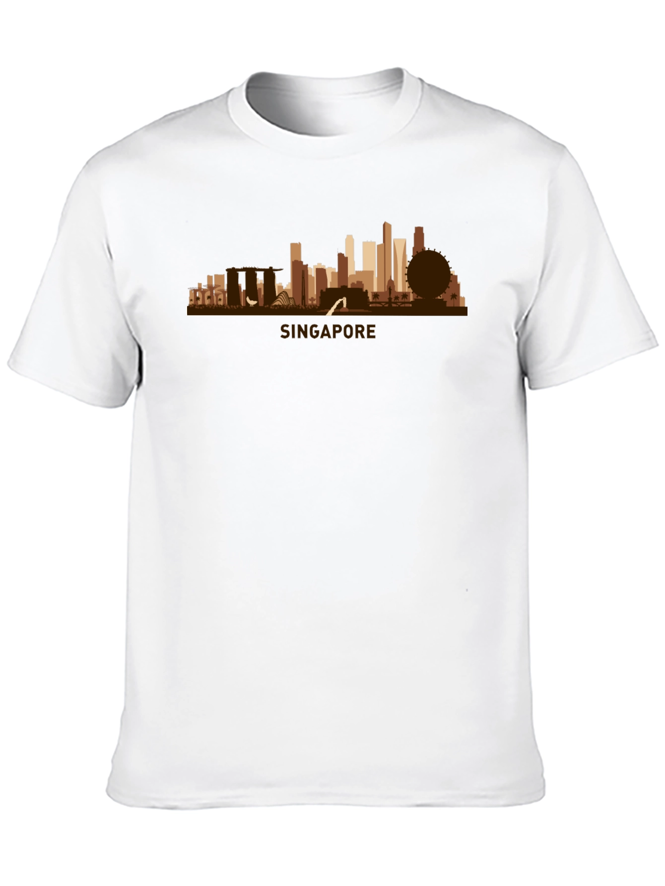 Singapore Skyline Graphic Tee - Black Cotton