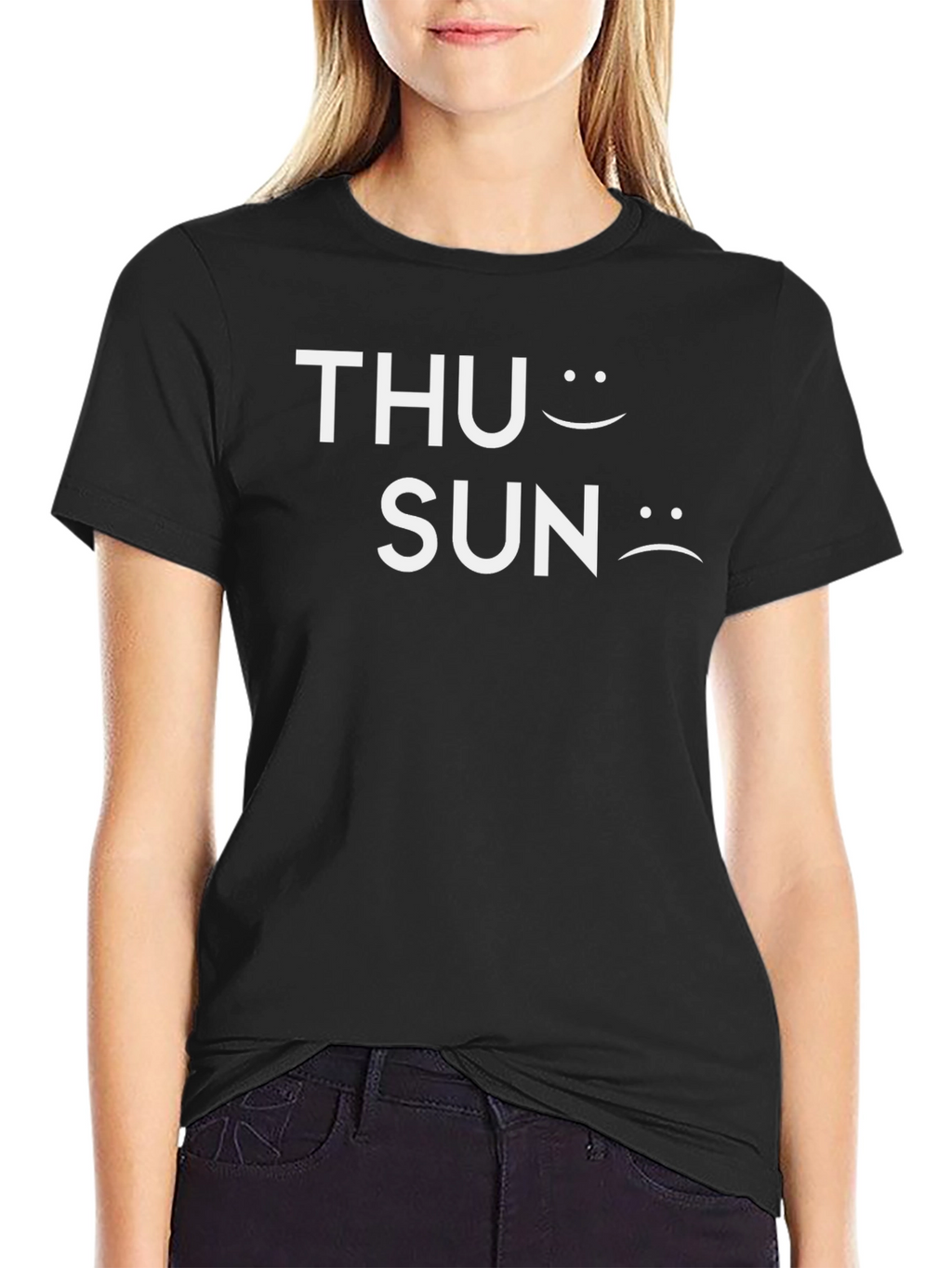 Funny THU Smiley SUN Sad Face T-Shirt