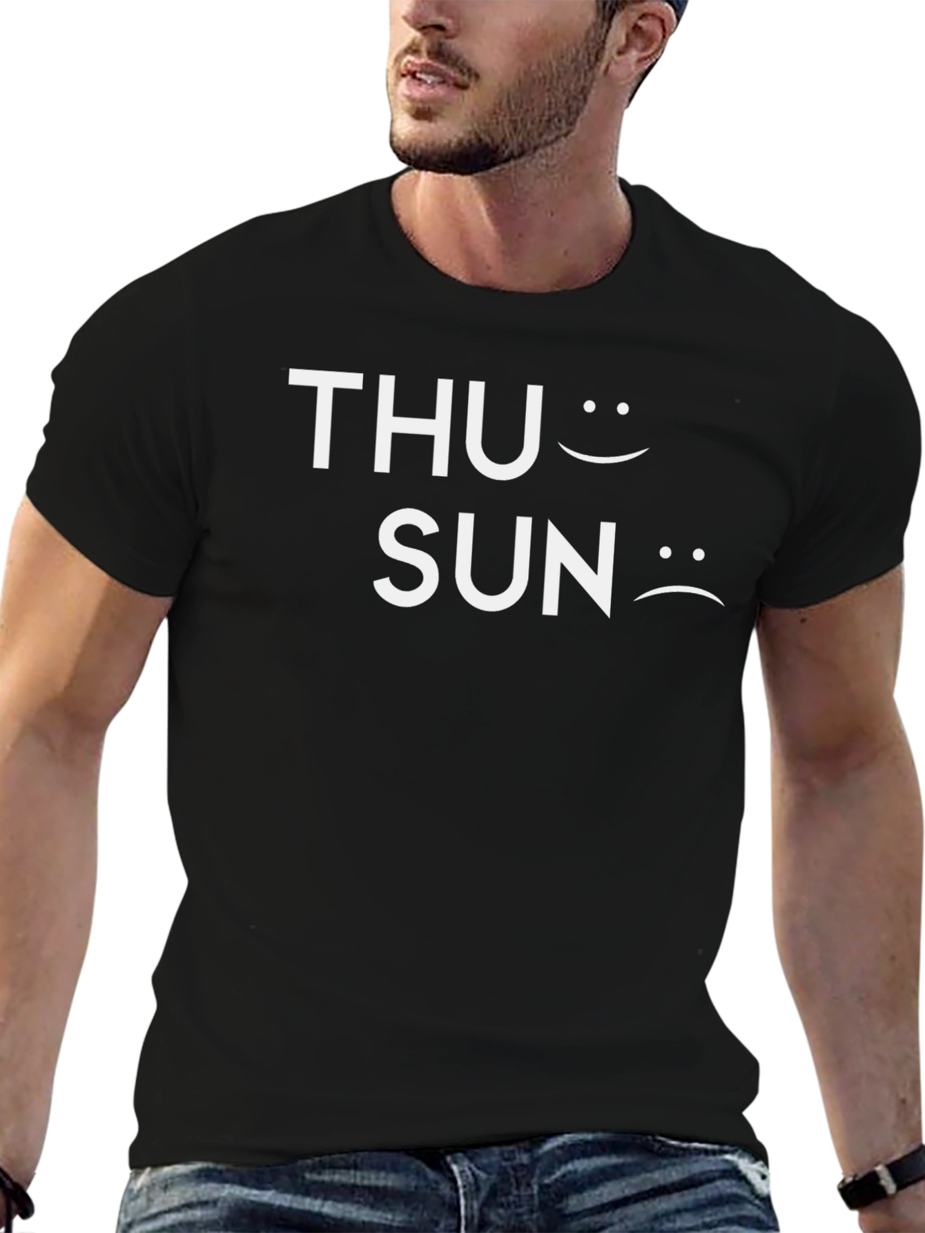 Funny THU Smiley SUN Sad Face T-Shirt