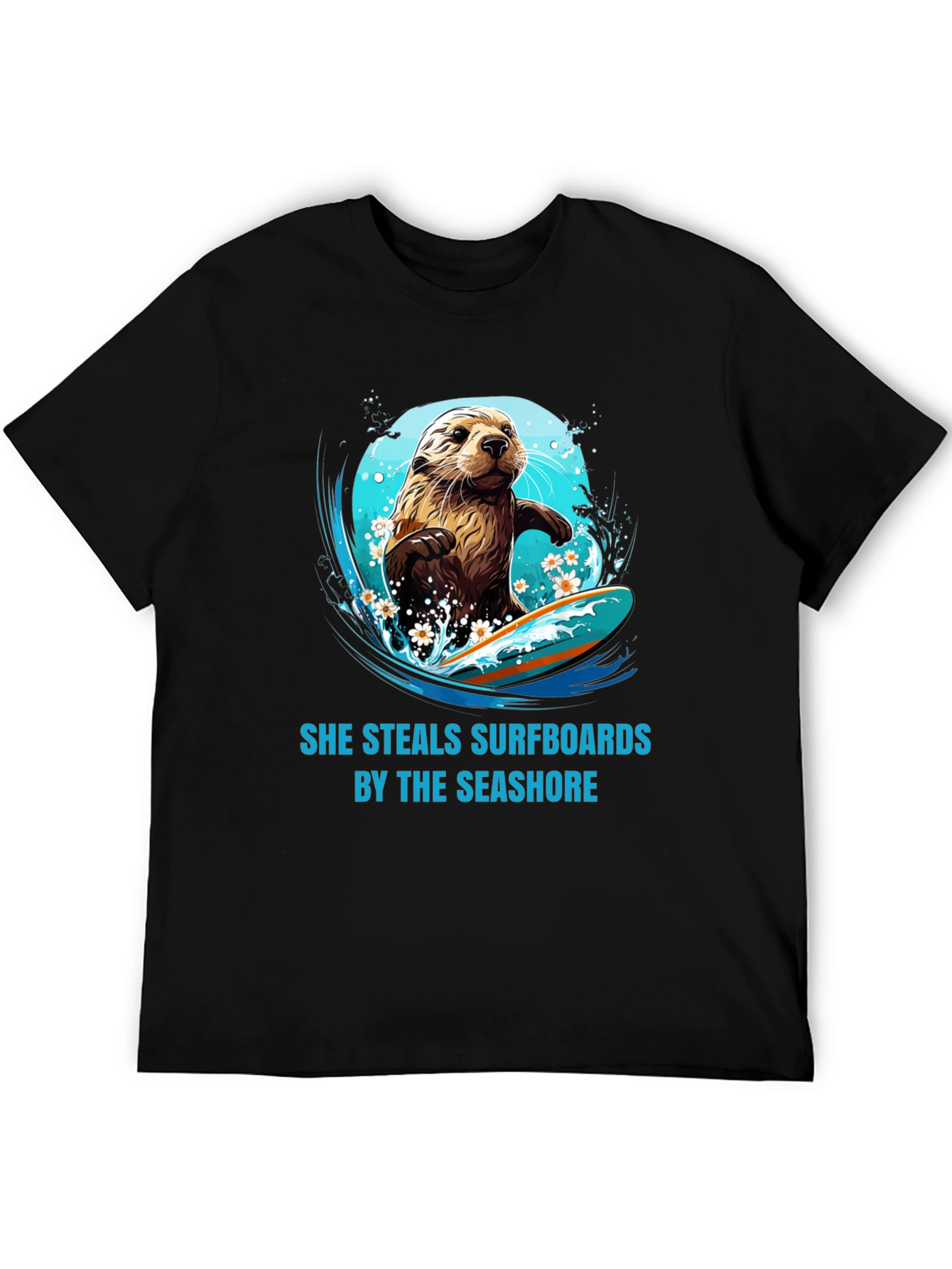 Surfing Otter T-Shirt - She Steals Surfboards