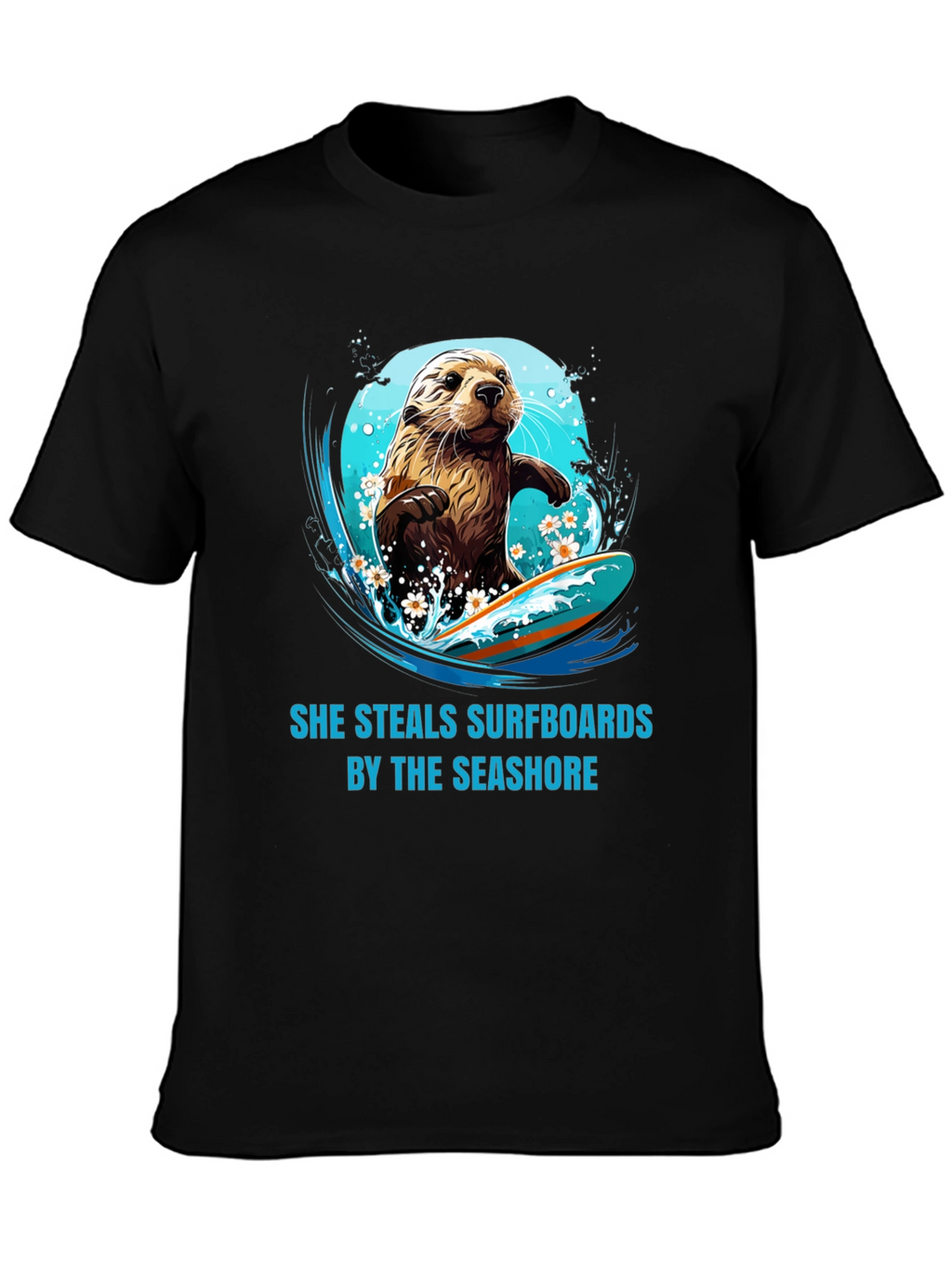 Surfing Otter T-Shirt - She Steals Surfboards
