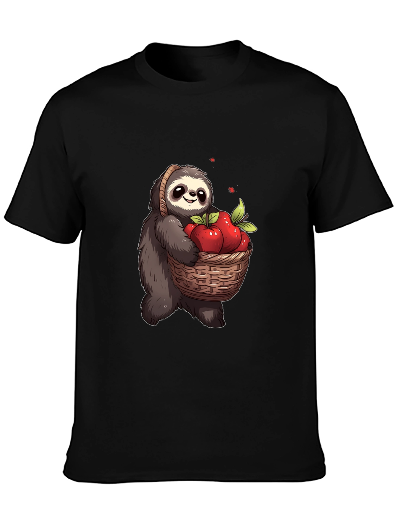 Sloth & Apples Graphic Tee - Cute Cartoon T-Shirt