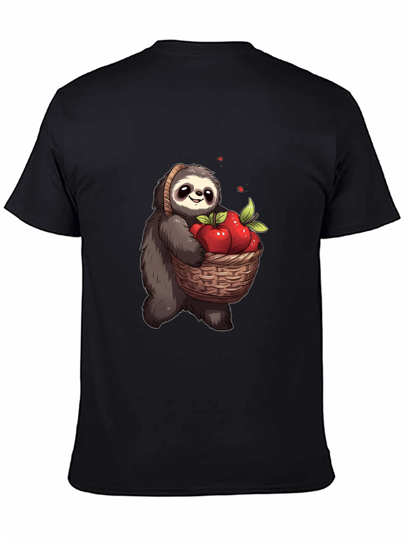 Sloth & Apples Graphic Tee - Cute Cartoon T-Shirt