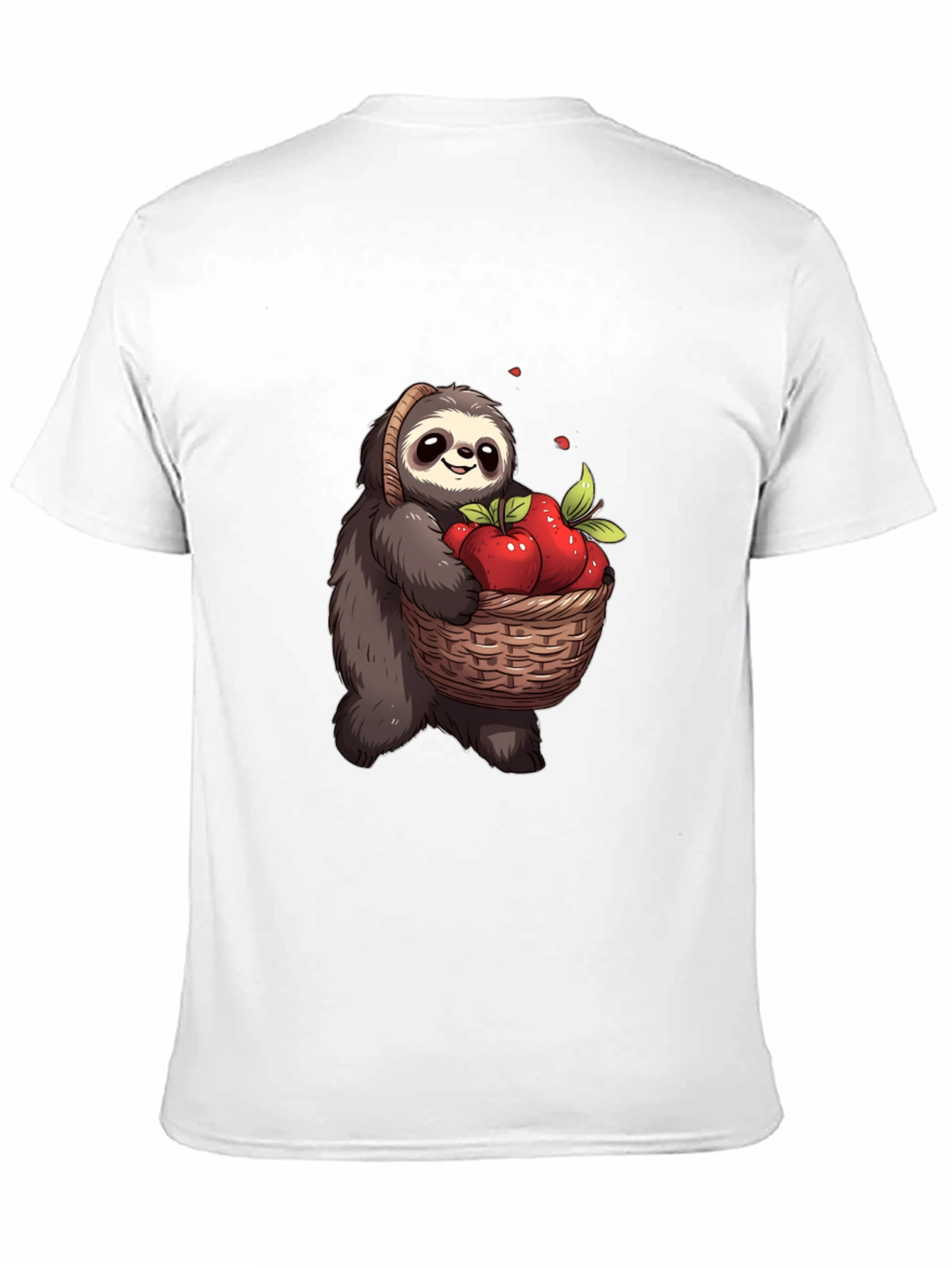 Sloth & Apples Graphic Tee - Cute Cartoon T-Shirt