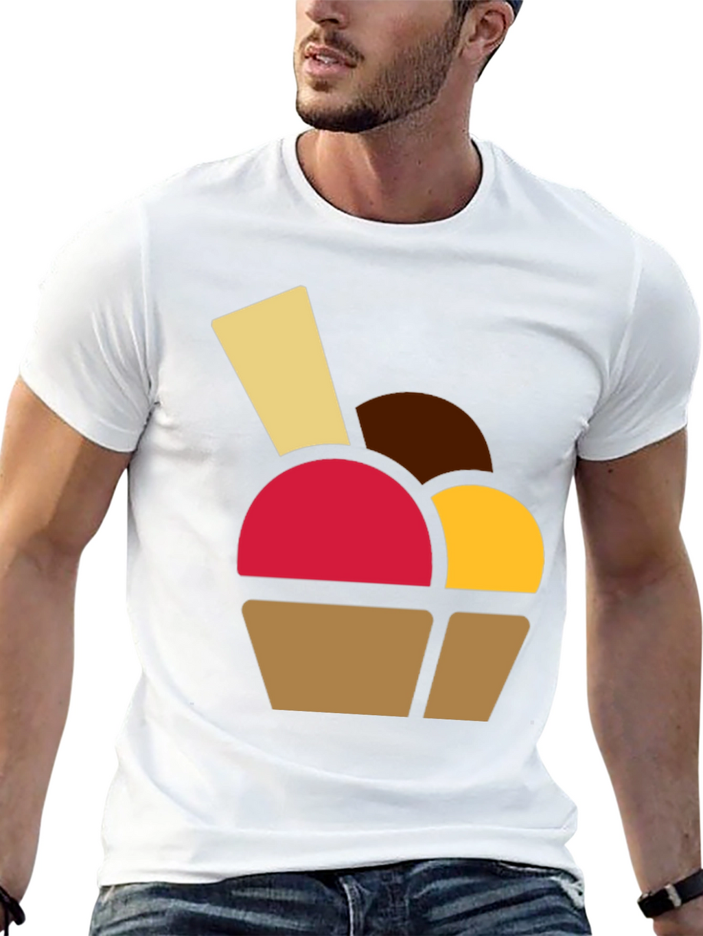Fun Dessert Graphic Tee - Casual Black T-Shirt